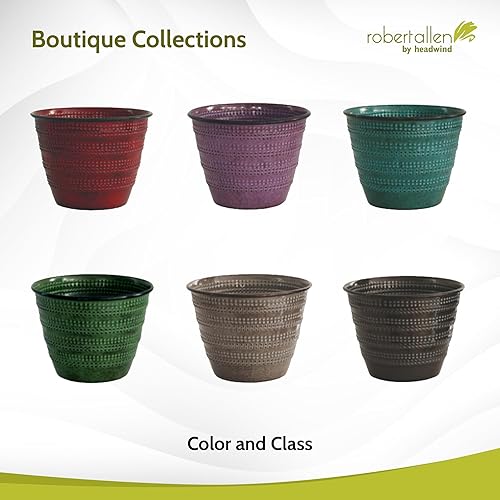 Miniatura 8 de Headwind Glazed Ironstone Boutique Collection Maceta de Plantas Cobblestone  Maceta Color Ciruela de 6 Pulgadas para Plantas de Interior  Macetas