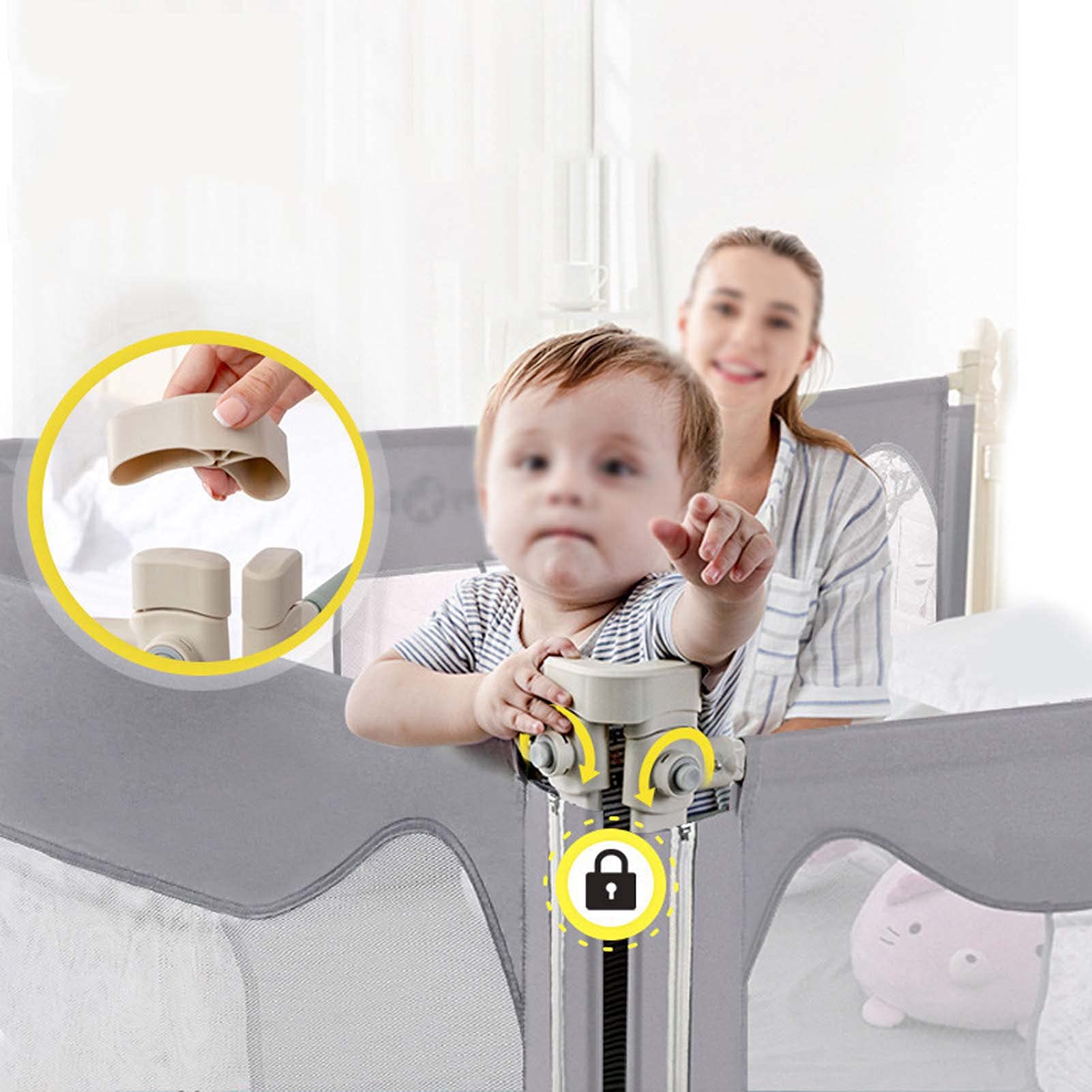 Barandilla de Cama para Cama Extra Larga, barandilla de Cama para Cama, barandilla de Cama de elevación Vertical, barandillas de Cama con Anclaje de Seguridad Reforzado, se Adapta a la Mayor