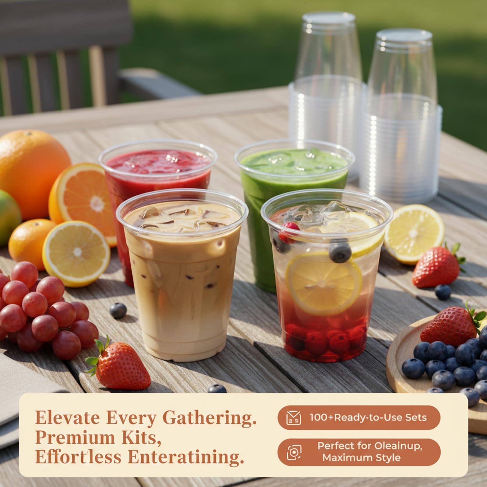 110 Pack 16 oz Clear Plastic Cups with Lids and Straws — Amazon image 7