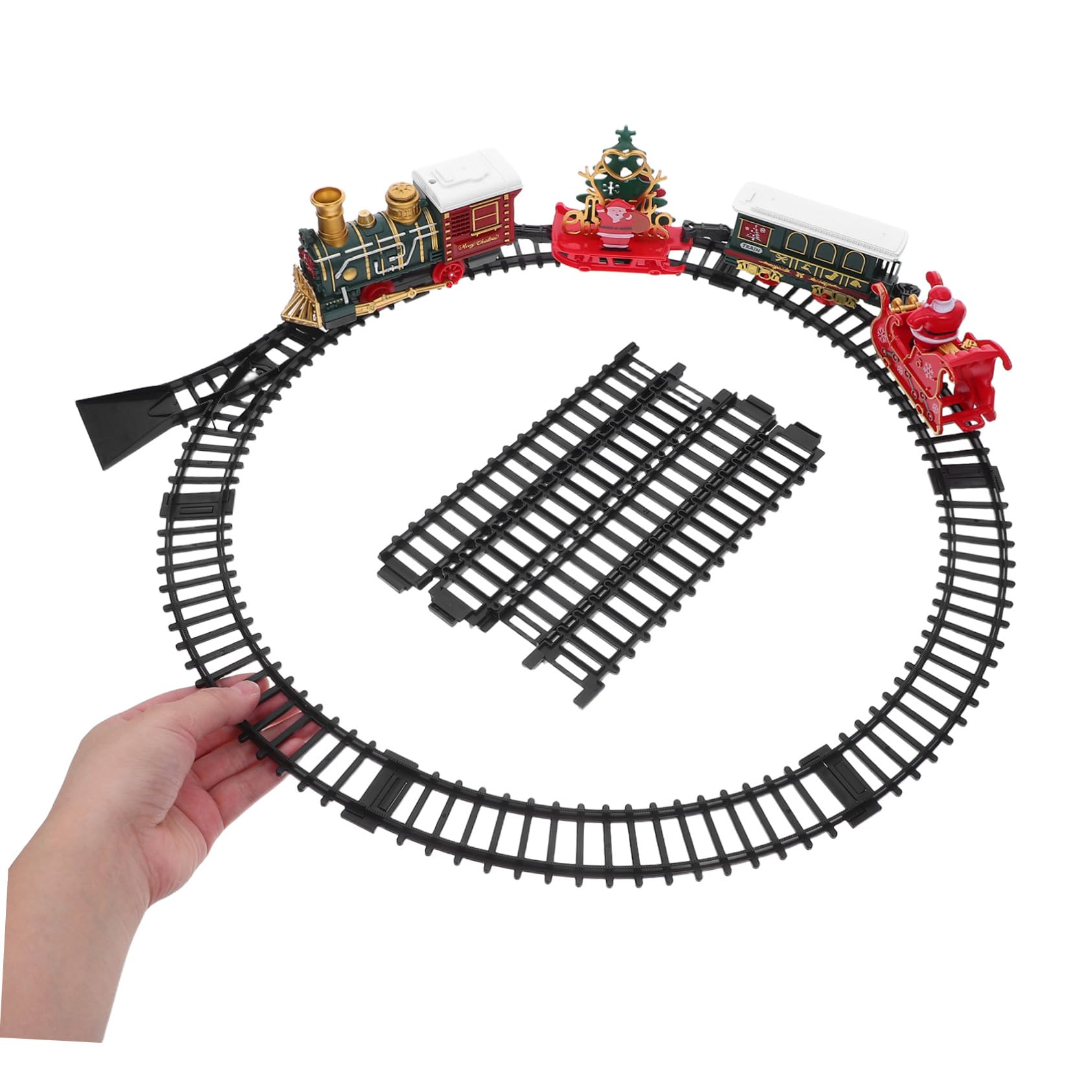 Milisten Trenino Giocattolo Natalizio con Luci e Suoni Locomotiva D’epoca Elettrica di Treni per Ragazzo Ragazza Sotto Albero di Natale