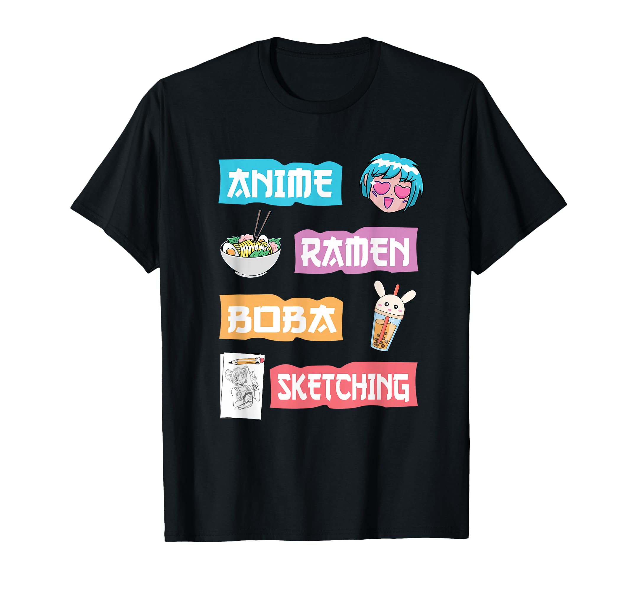 Anime Ramen Boba Sketching - Kawaii Anime Lover Merch Gift T-Shirt Small