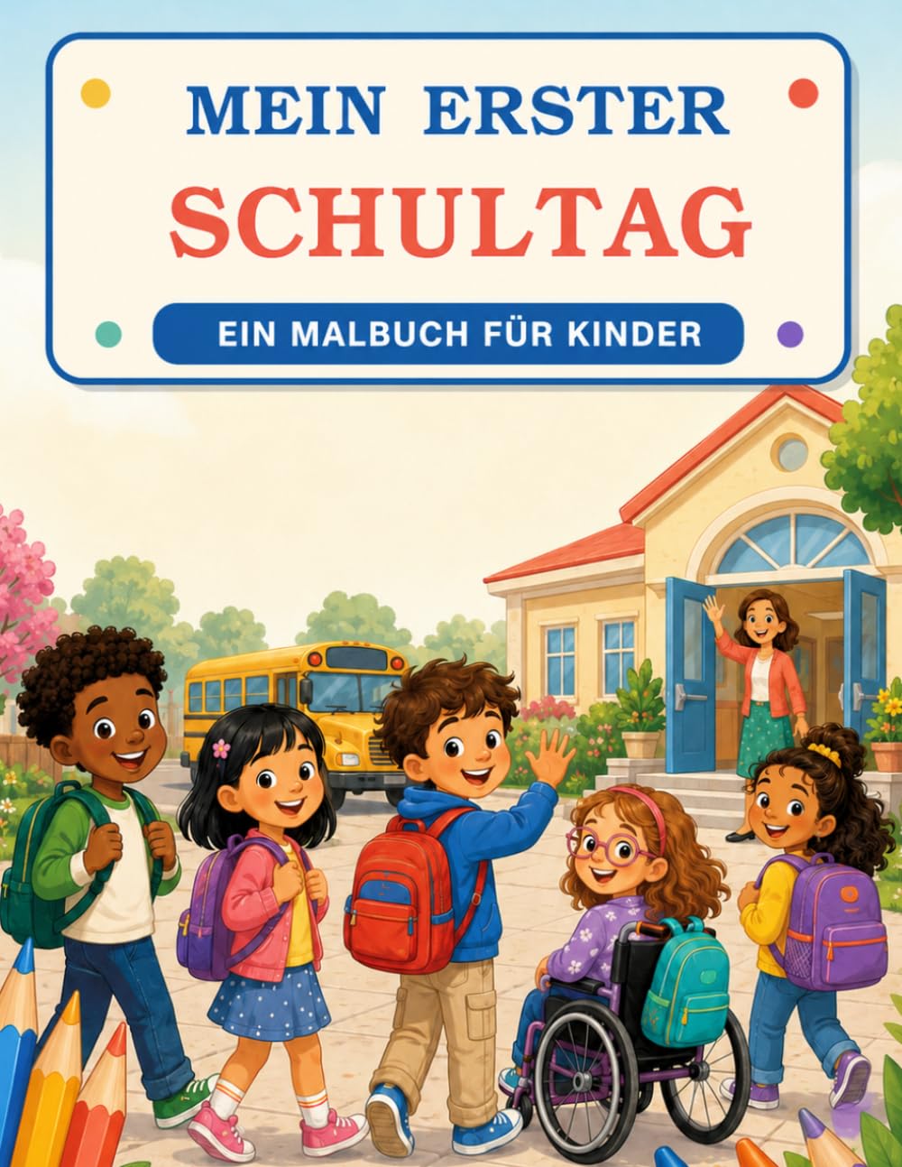 MEIN ERSTER SCHULTAG: EIN MALBUCH FÜR KINDER (Kleine Welten zum Ausmalen)