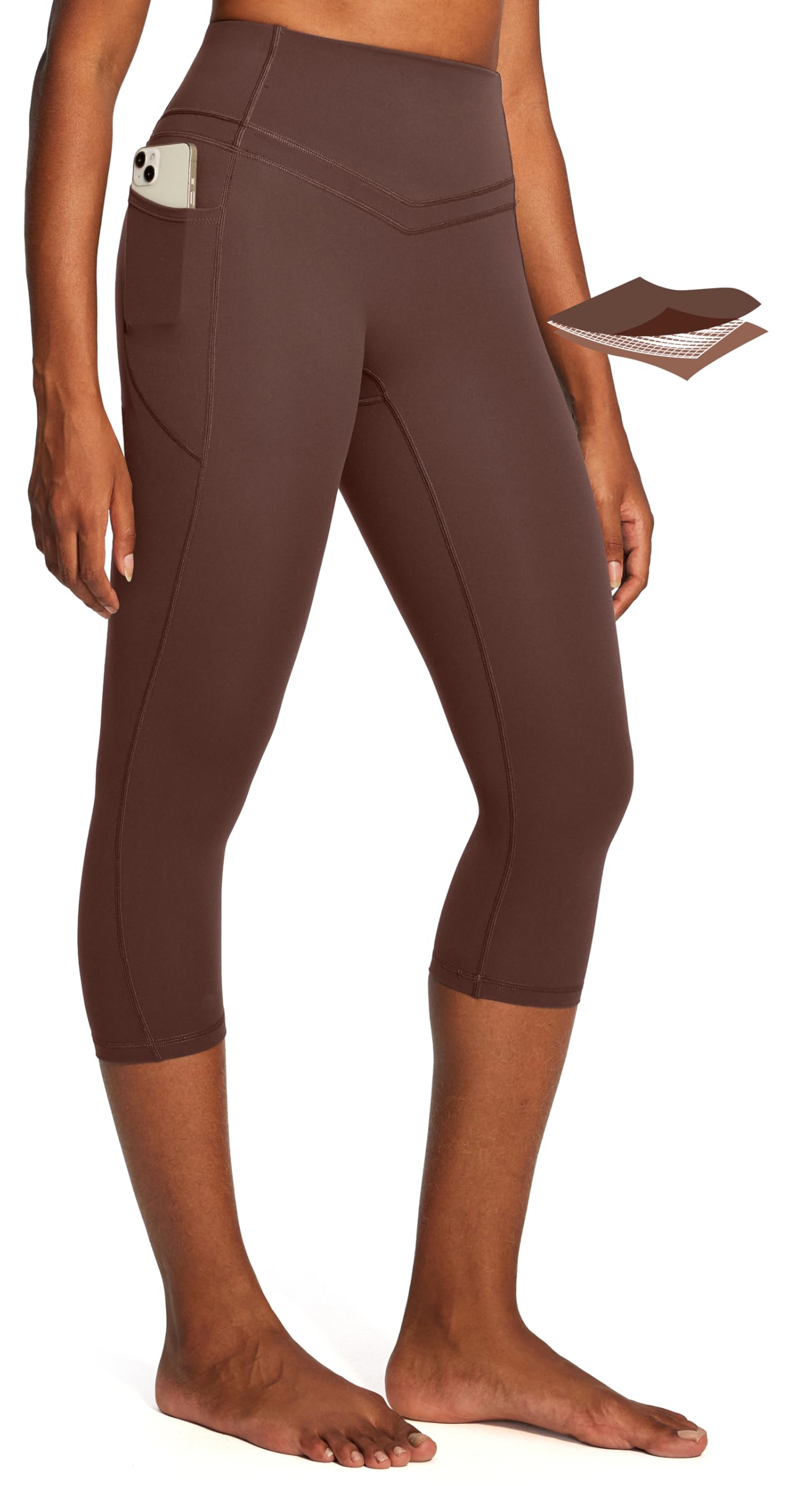 IUGA Capri Leggings for Women Tummy Control Compression Leggings Workout High Waist Athletic Yoga Pants with Pockets