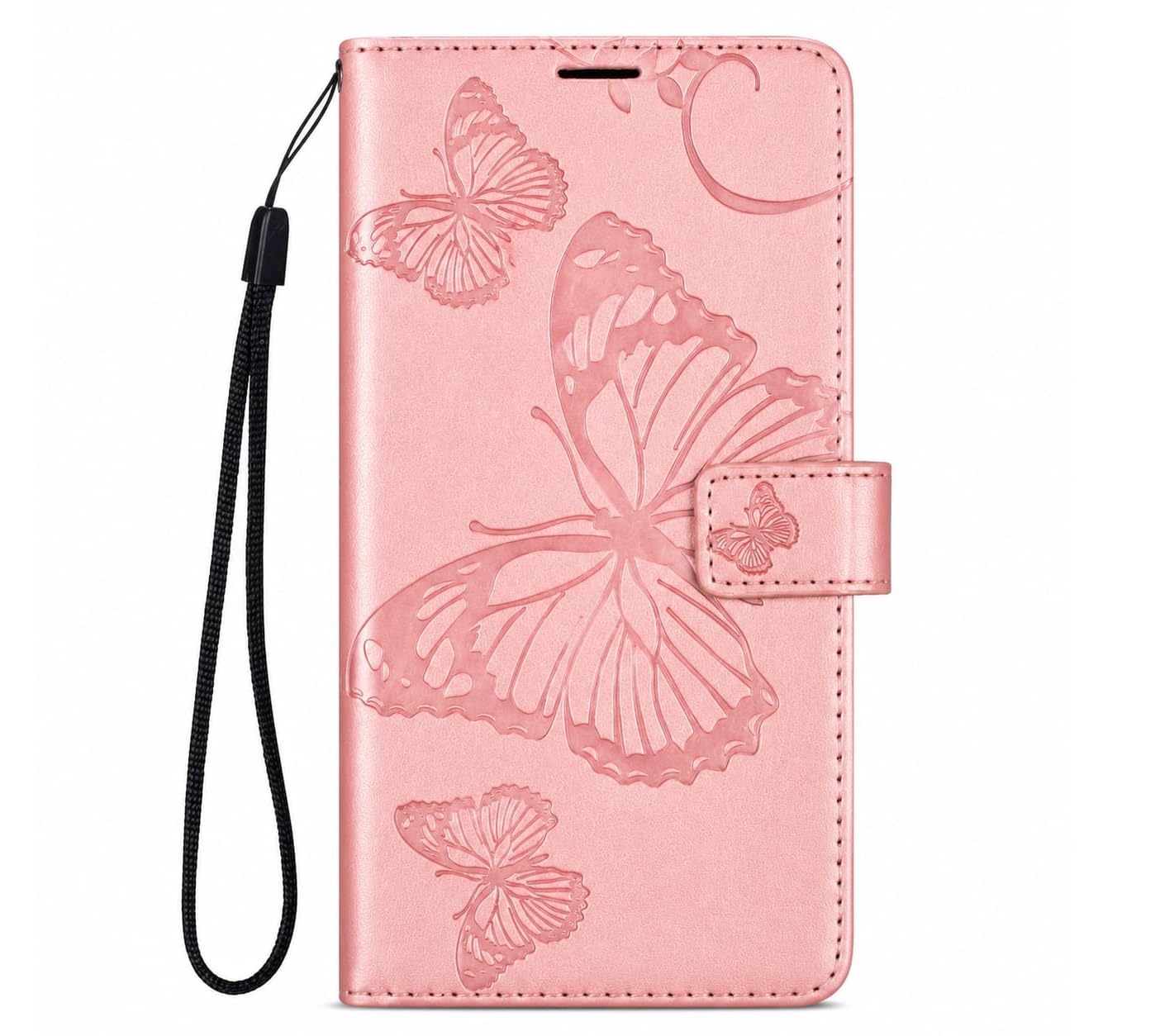 TELETEL Diva Series Butterfly Embossing Pu Leather Flip Wallet Case Cover with Card Holder| Magnetic Closure (Pink) for Apple iPhone 11 6.1 inch-image-6
