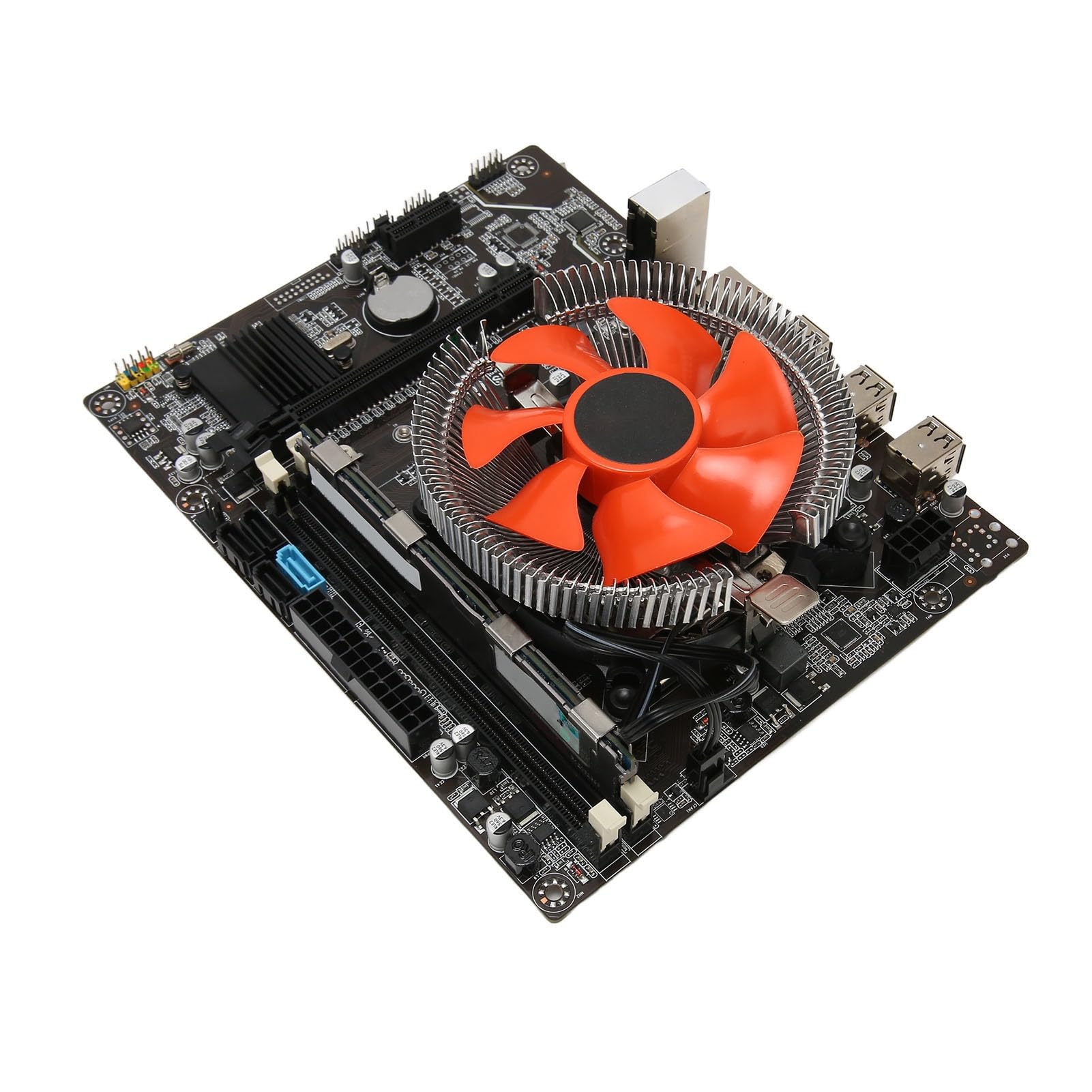 Qcwwy Combo De CPU De Placa Base, Juego De Placa Base para PC para Juegos De PCB con Luces Indicadoras Dobles, Procesador De 6 Núcleos Y Ranura Nvme para Sistemas Compatibles con Lga 1356