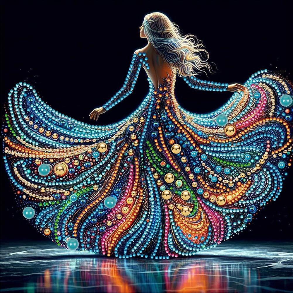 Fiorky DIY 5D Diamond Art Painting Kits fortial Special Shaped Drill Diamond Painting Kit Girl Decoration Pictures Gem Art Painting Kits DIY Crafts Kits