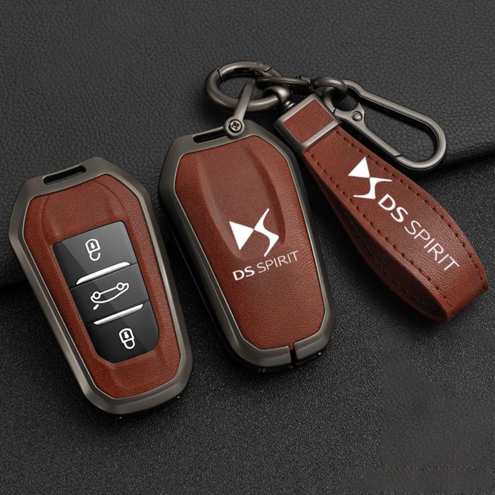 Coche Zinc Aleación Llavero, para DS ds7 ds5 ds6 ds9 New Energy ds3 4s 5LS Llavero Personalizado Impermeable Anti-rasguños Proteger Decoración Accesorios,B/Orange-Gun Color