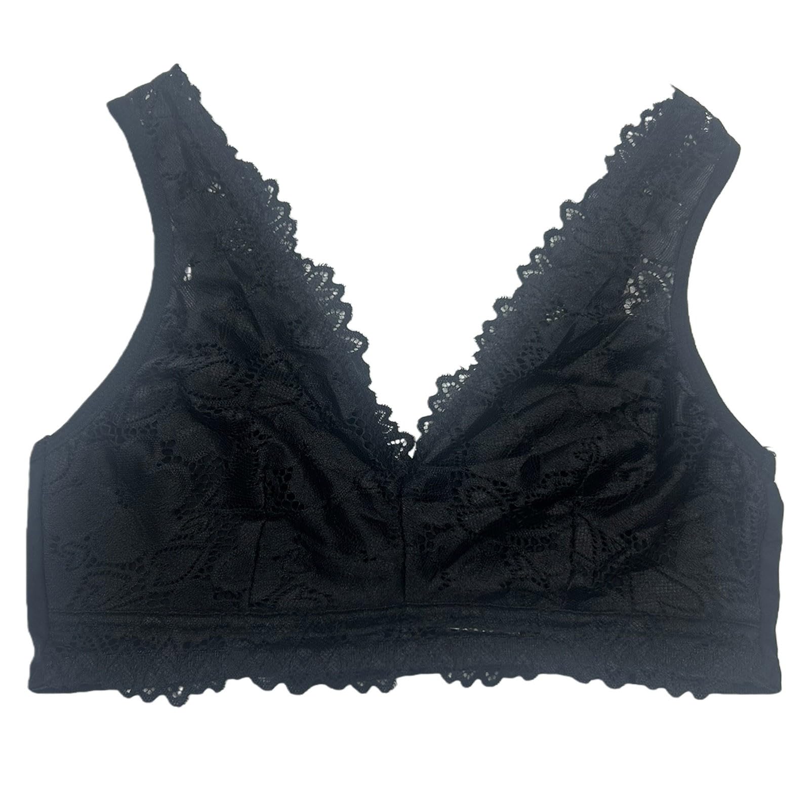 Generico Bralette Donna Elegante Reggiseno in Pizzo Profondo con Ferretto e Supporto Totale per Maglietta Senza Cuciture
