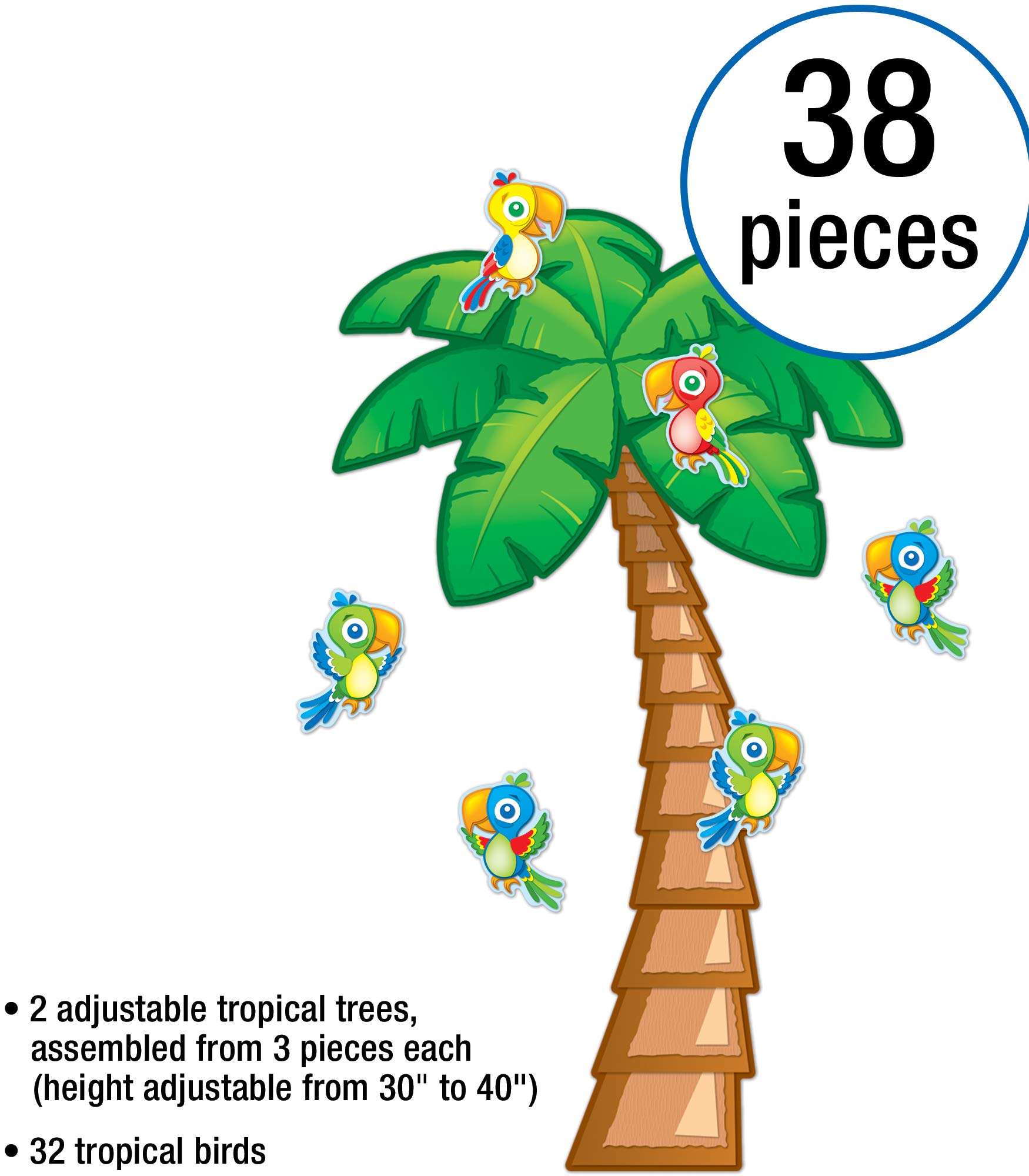 Carson Dellosa Tropical Bulletin Board Set—Adjustable Palm Tree Cutouts