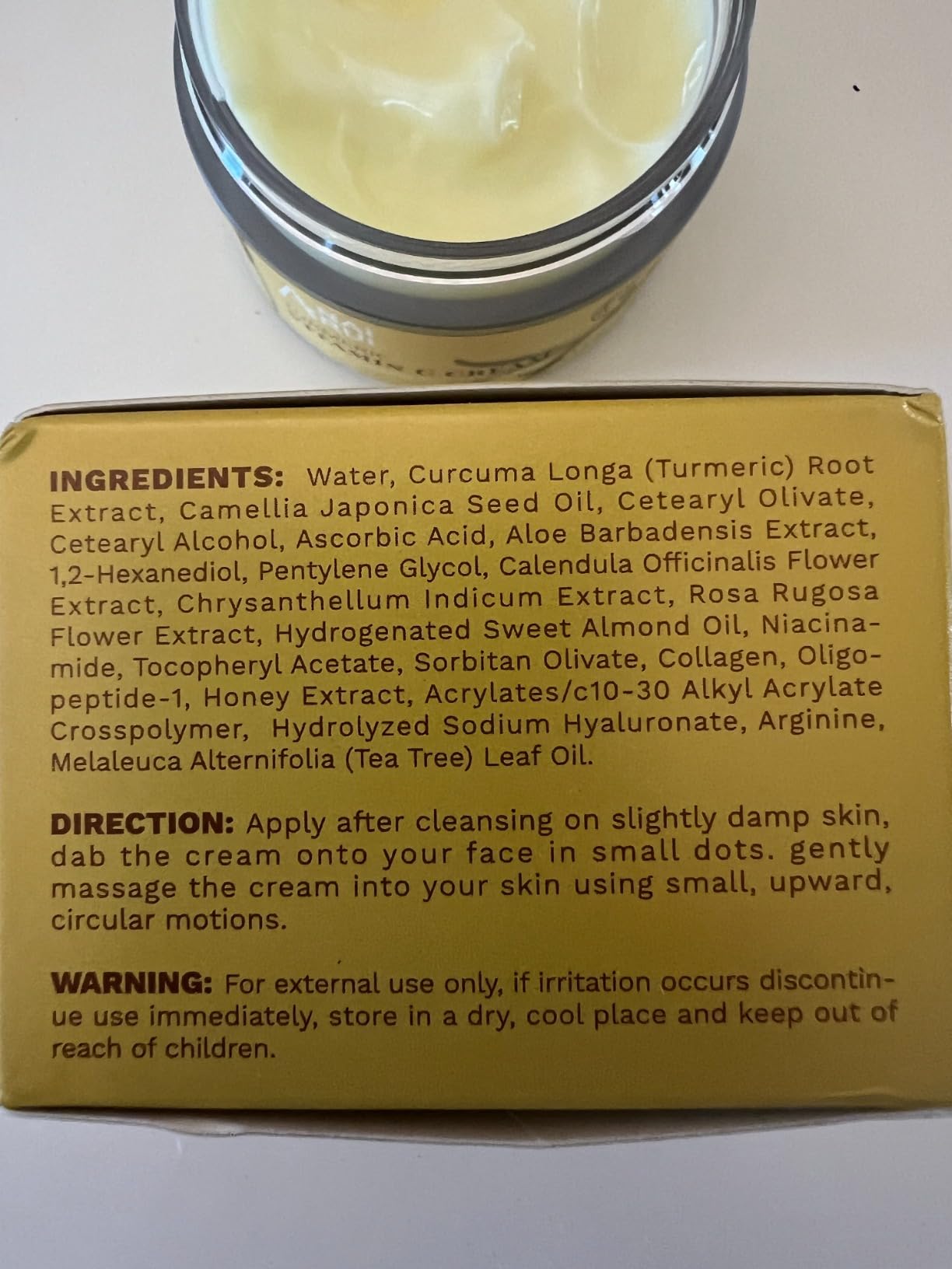 ANAI RUI Vitamin C Face Moisturizer with Turmeric, Anti-Aging Facial Cream for Dull, Dry Skin, Reduces Wrinkles, Evens Skin Tone, Hydrating & Nourishing, 1.7 OZ