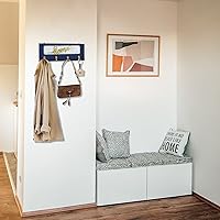 Vista 6 de Soporte para llaves montado en la pared, colgador decorativo para llaves con 5 ganchos, sin daños para llaves de pared, gancho autoadhesivo