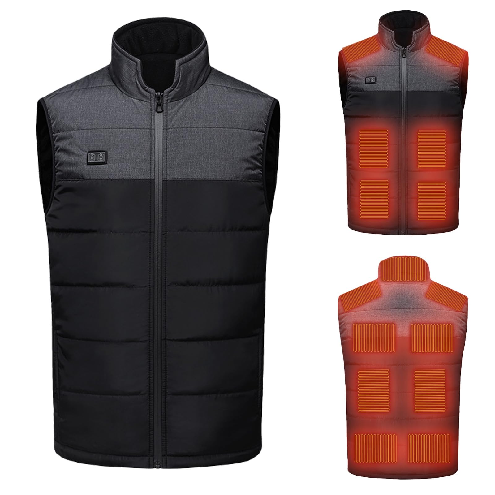 Manteau chaud pour le ski et gilet chauffant électrique noir taille L