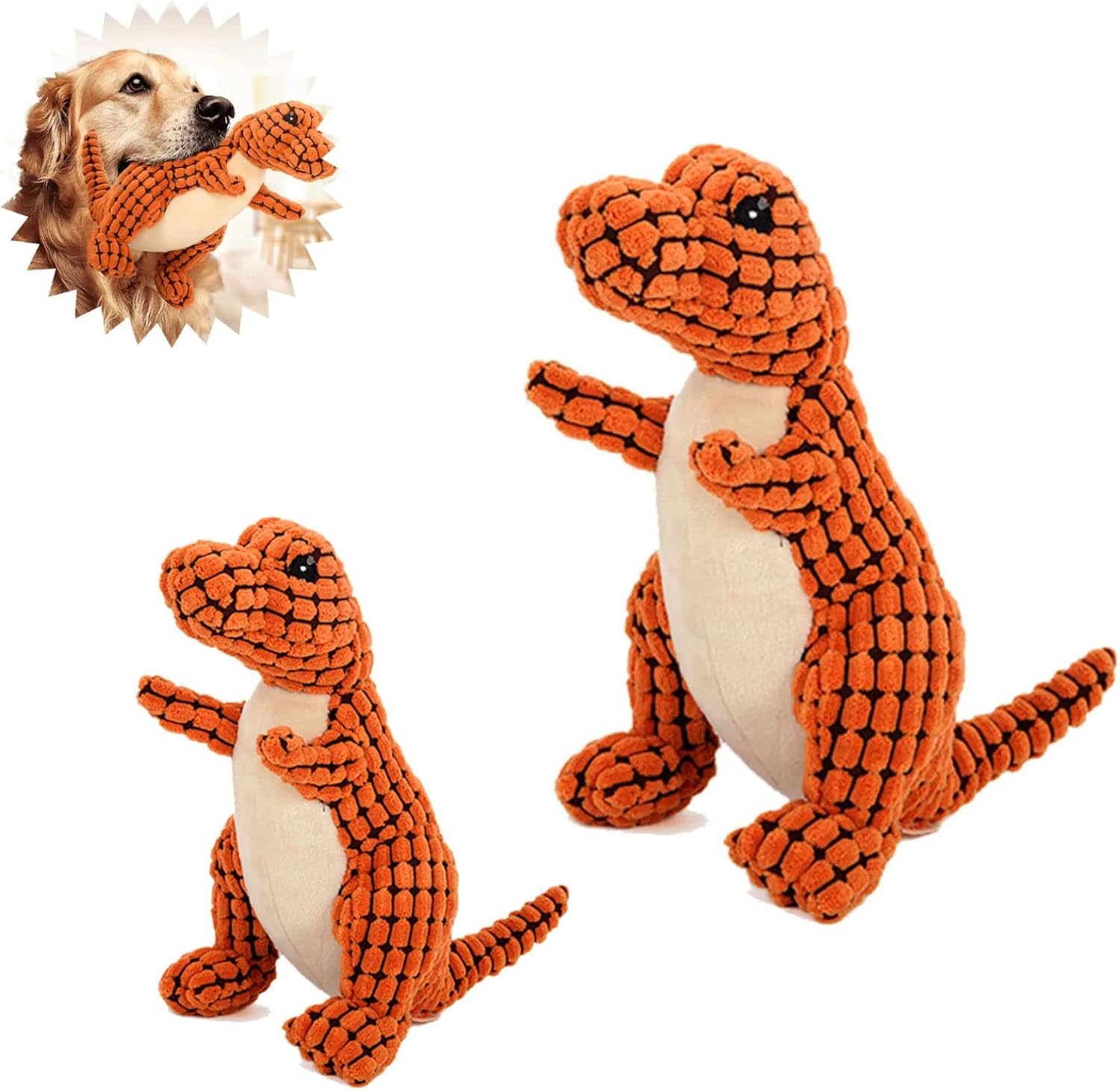 SOYATER Dino Dog Toys, Stuffed Dog Toy Plush Dog Toy