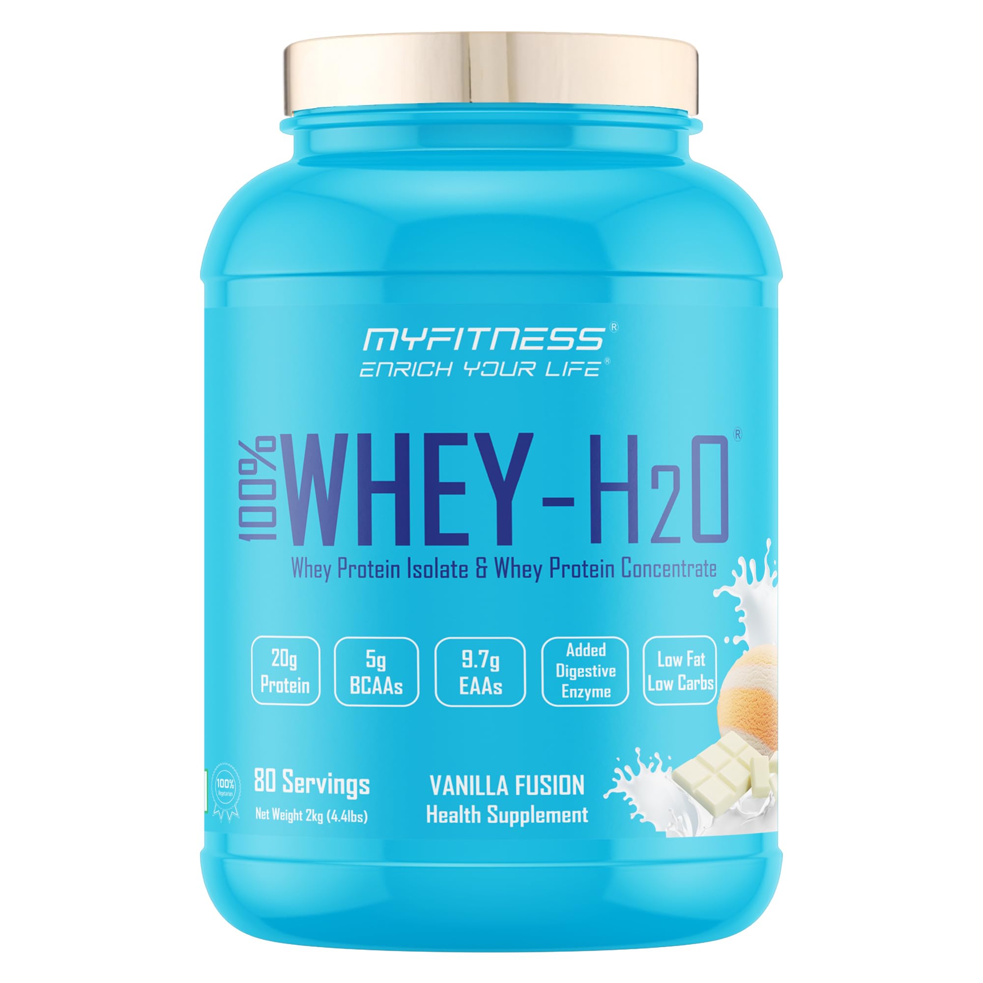 Myfitness Protein Powder 2kg Rich Chocolate 80 Servings | 100% Whey H2O | 80% Protein Per Serving | Isolate & Concentrate Blend | Added Digestive Enzymes | Whey Protein Powder — Amazon image 10