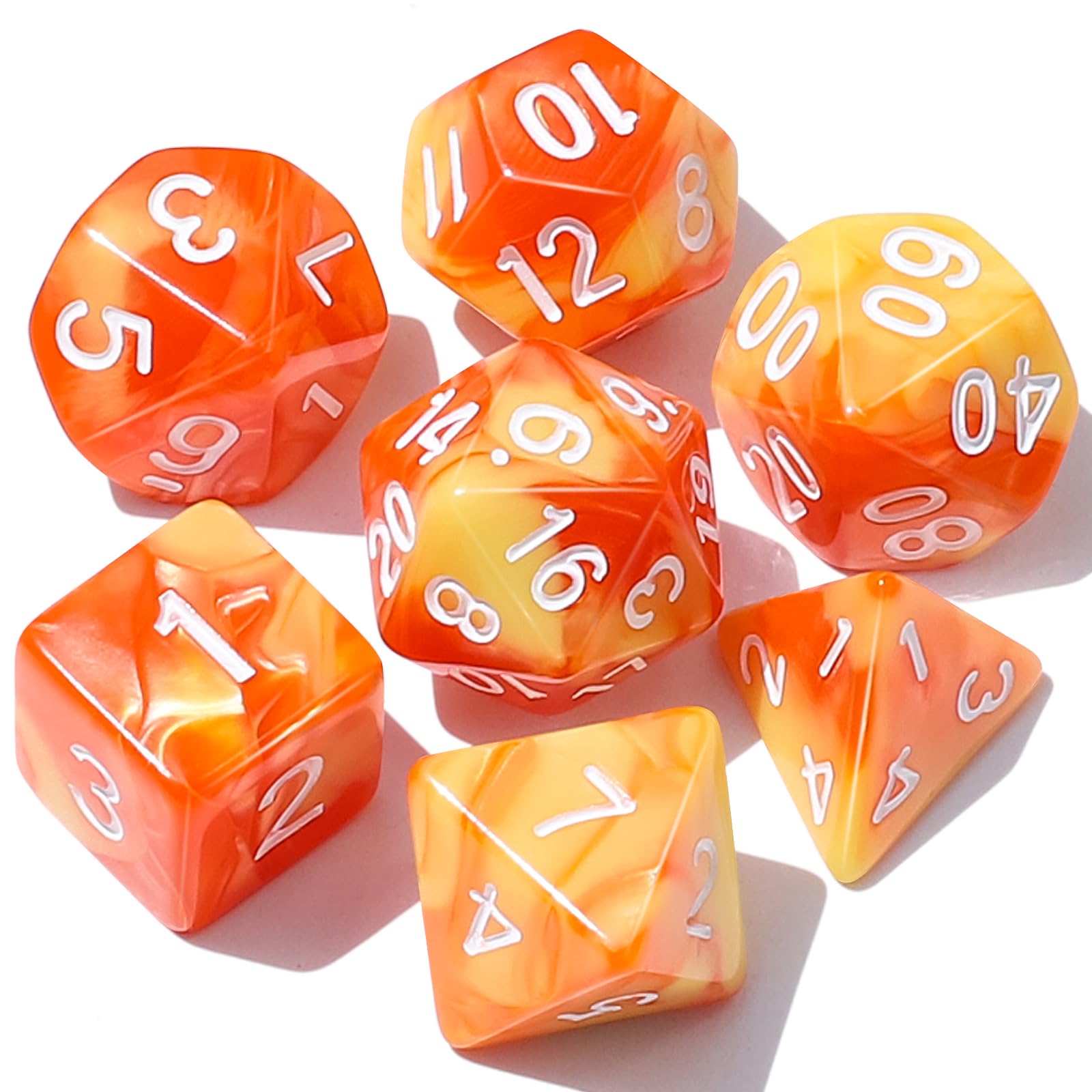 CiaraQ 7pcs Polyhedral Dice Set for Dungeon and Dragons MTG Table Games