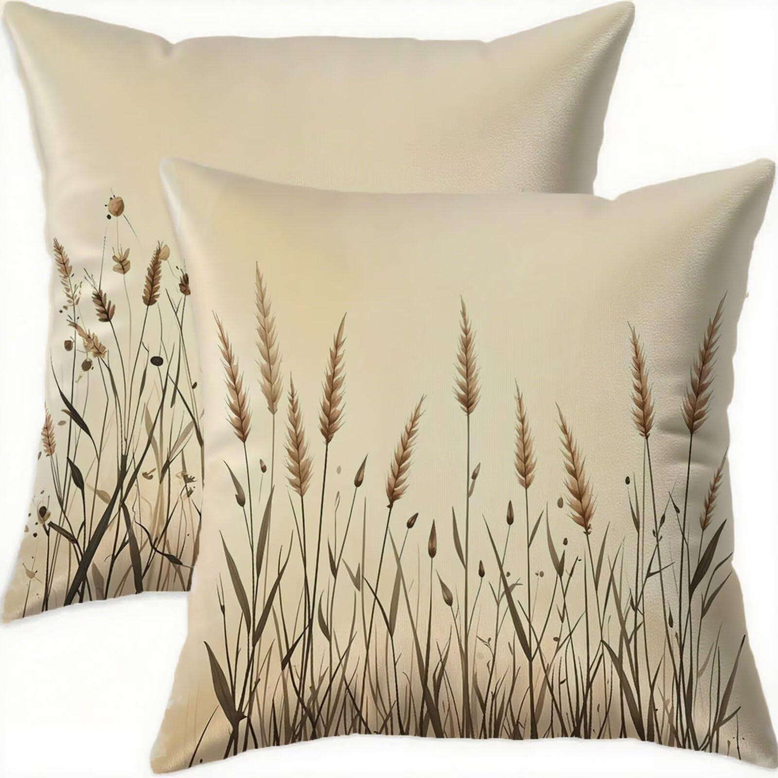 Housse coussin 75x75cm lot de 2 coussins de canapé motif géométrique beige imperméable