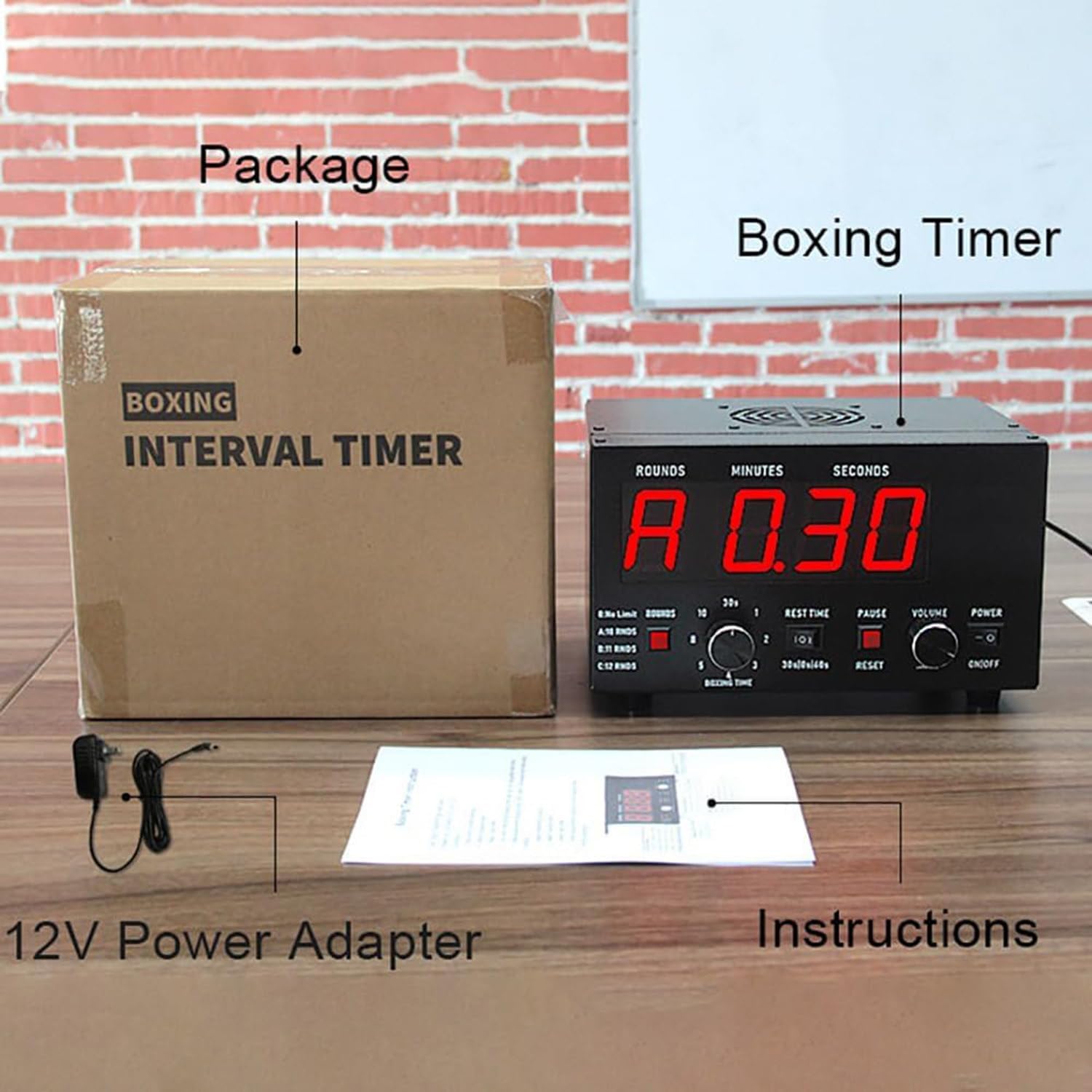 LED Interval Timer, Professional Gym Timer, Selectable Workout Time and Cycle Repetitions, Adjustable Sound Gym Interval Timer,Blue