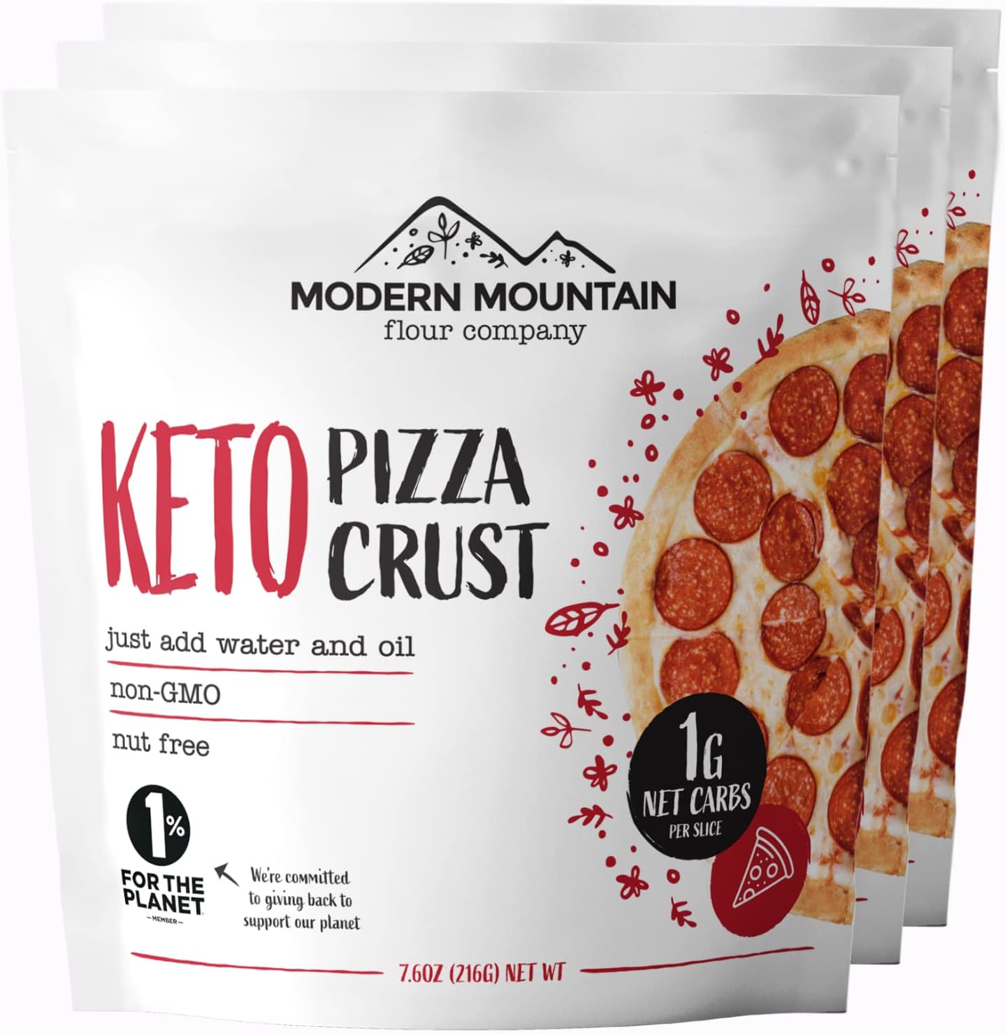 King Arthur Baking Keto Pizza Crust Mix, 1g Net Carbs Per