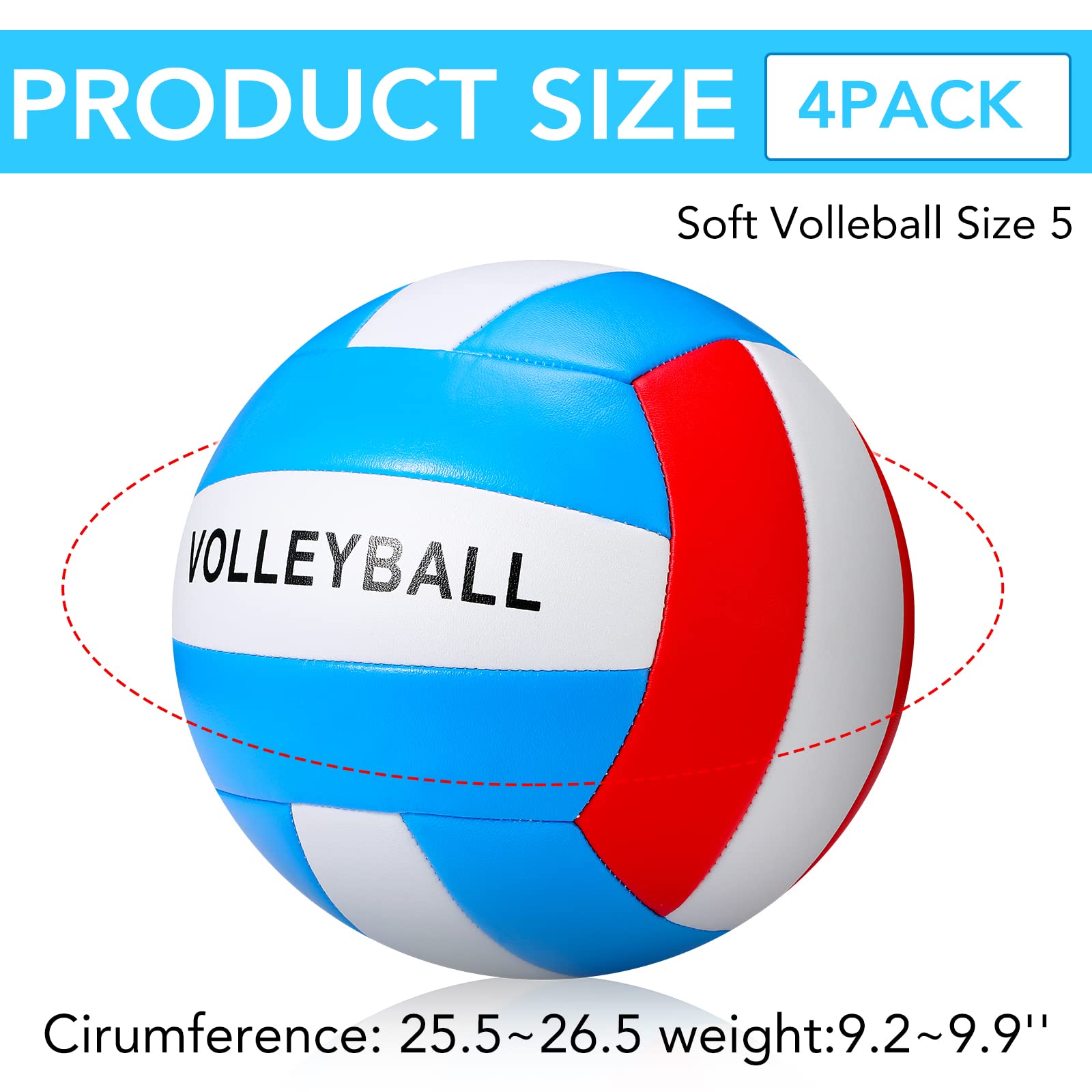 Snapklik.com : Jerify 4 Pcs Official Size 5 Volleyball Indoor Outdoor ...