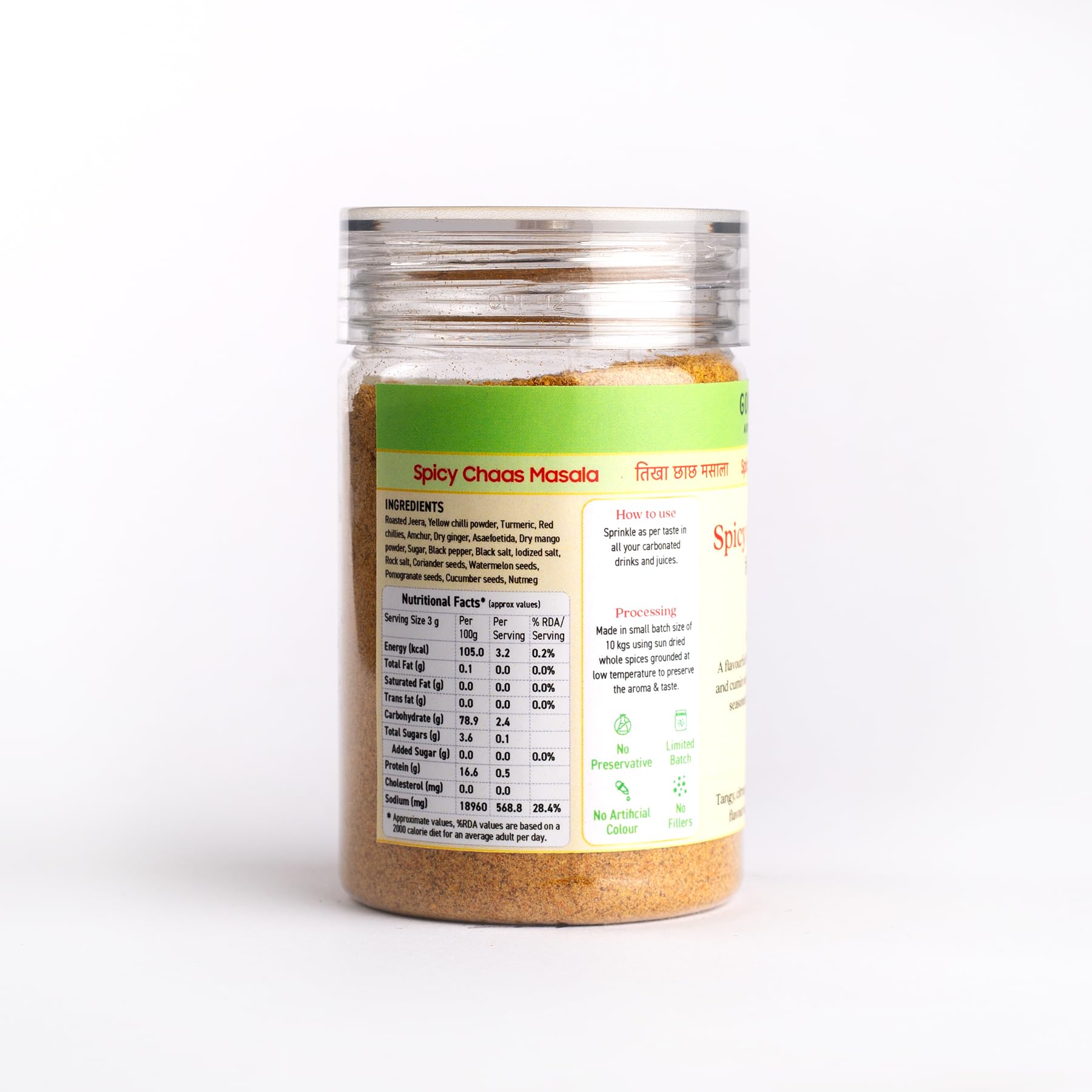 Goosebumps Spicy Chaas Masala | Buttermilk Masala | Ready To Sprinkle | 100% Natural Ingredients | No Artificial Colour & Flavour Added | 120 GMS - Image 2 thumbnail