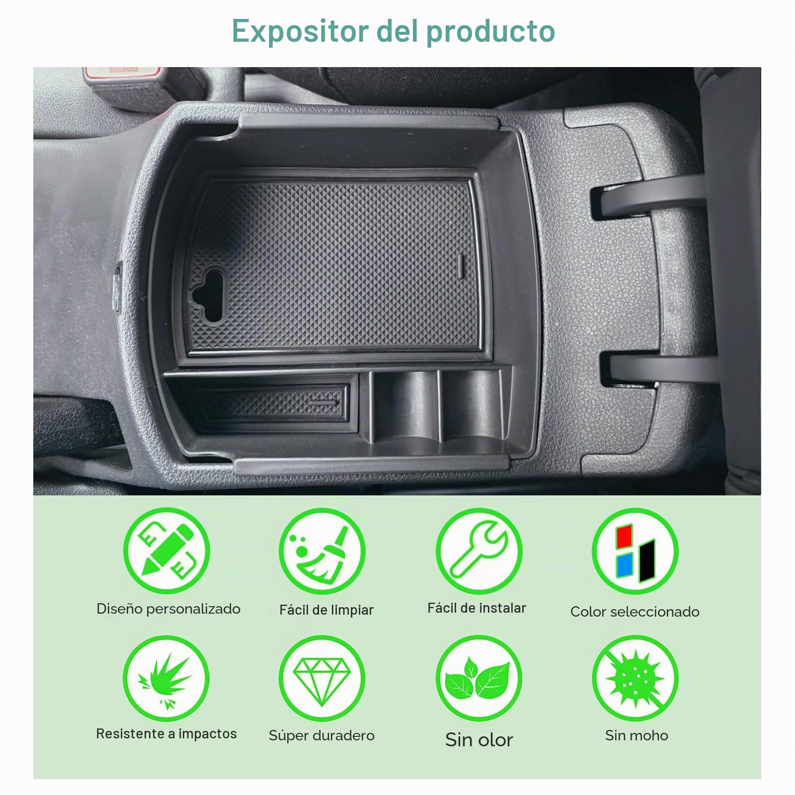 GAFAT 2017-2024 2025 Hyunda-i i30/i30 N/N Line/Fastback Caja de Almacenamiento para Consola Central, Reposabrazos Organizador Bandeja Guantera, Compatible con Hyundai i30 [No para Freno Electrónico]