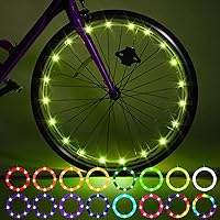 Vista 9 de Waybelive 2 Pack LED Bike Wheel Light, Remote Control Bicycle Tire LED Light, Wheelchair Light, 16 Color Change by Yourself, Waterproof, Super