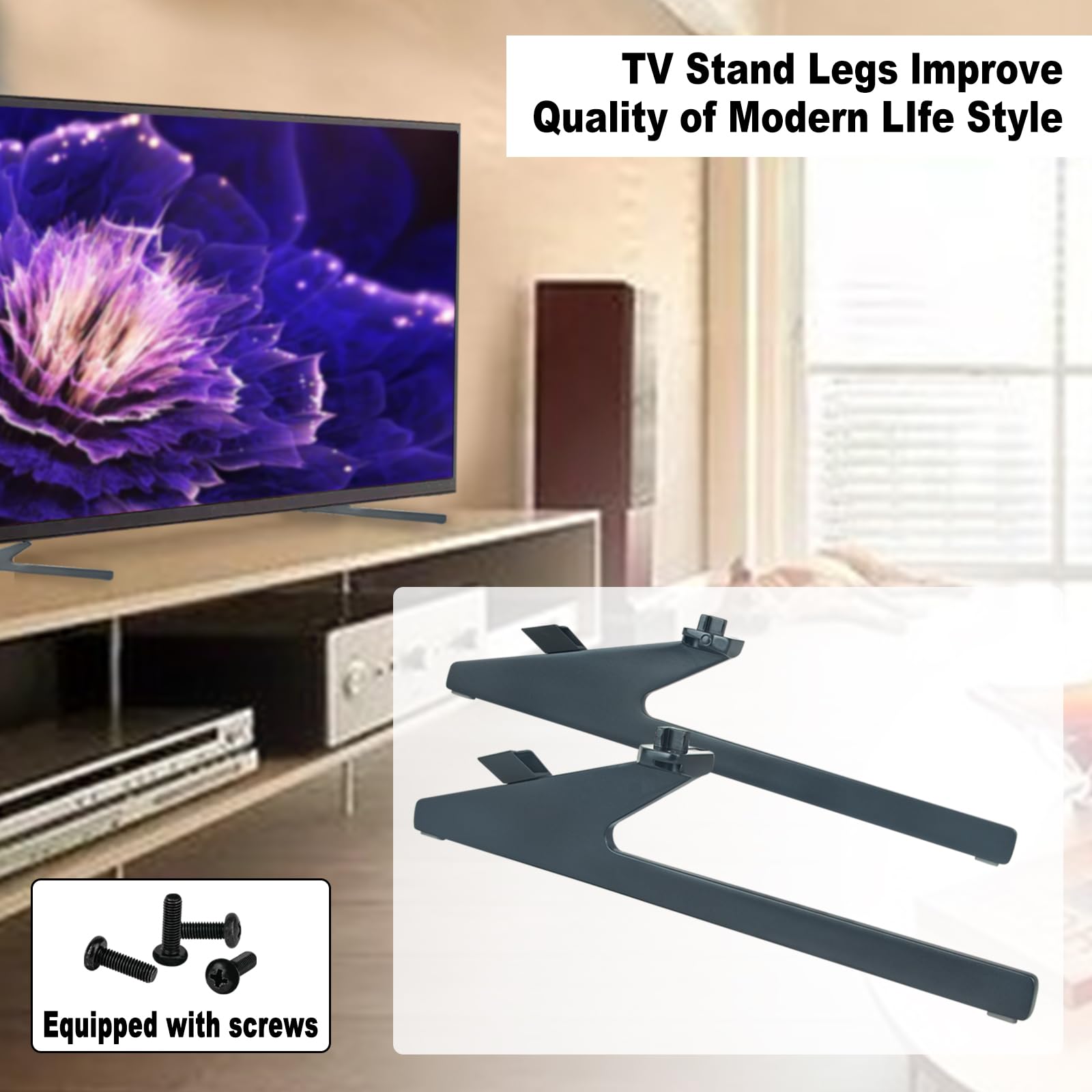 Supporto Per TV VINABTY 75U7H - Gambe Da Tavolo Di Ricambio, Kit Con Viti, Adatto Per TV 75U7H