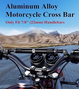 BRCOVAN Aluminum Alloy Cross Bar for Motorcycle, Length Adjustable Design Handlebar Extender Extension, Motorcycle Balance Bar Reinforce Lever Compatible with Handlebar 22mm in Diameter