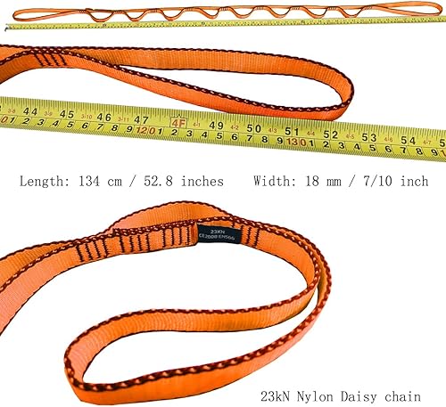 Miniatura 8 de 53 pulgadas de nylon cadenas de margaritas cuerda escalada cordón correas de lazo fuertes eslingas 23 kN aéreo yoga correas