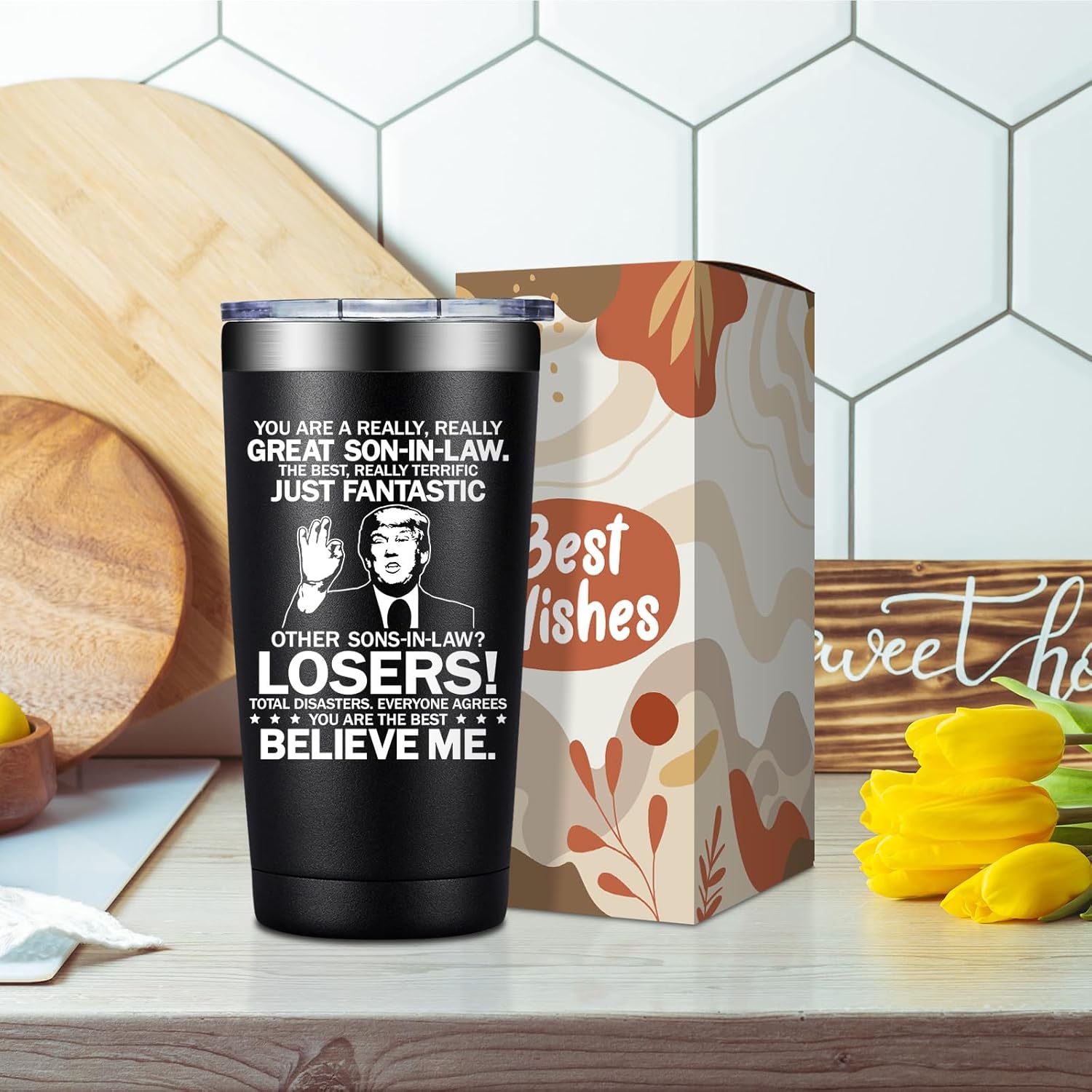 Grifarny Son in Law Gifts - Christmas, Fathers Day, Birthday Gifts for Son in Law - You Are a Really Really Great Soninlaw Tumbler Cup 20oz - Image 8