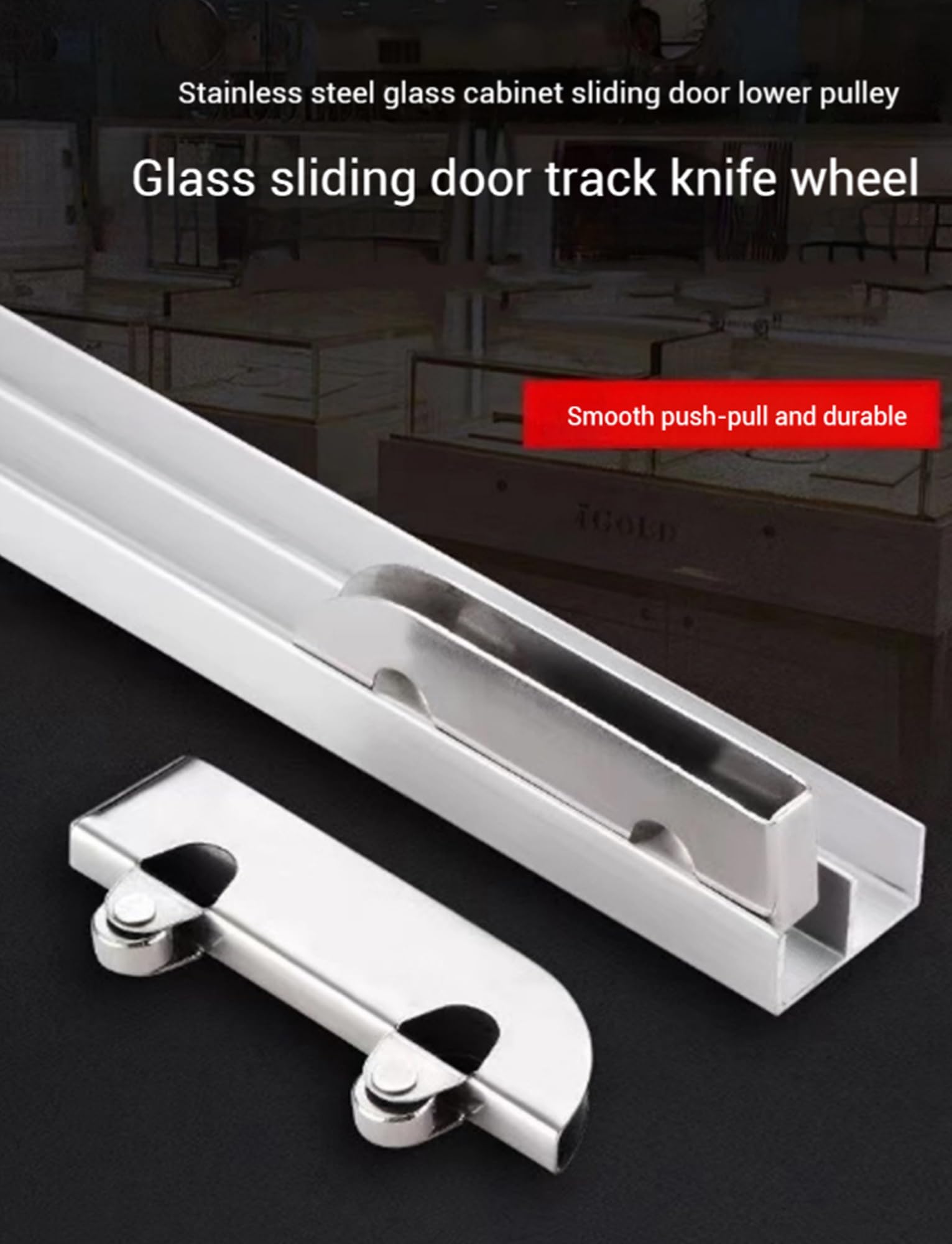 Set di guide for pulegge for porte scorrevoli a doppio binario: funzionamento fluido e silenzioso(70cm)