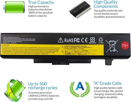 Miniatura 4 de 5200 MAH L11S6Y01 L11L6Y01 - Batería para portátil Lenovo IdeaPad Y480 Y580 G480 G580 Z380 Z480 Z580 Z585 Series L11M6Y01 L116Y01 L11