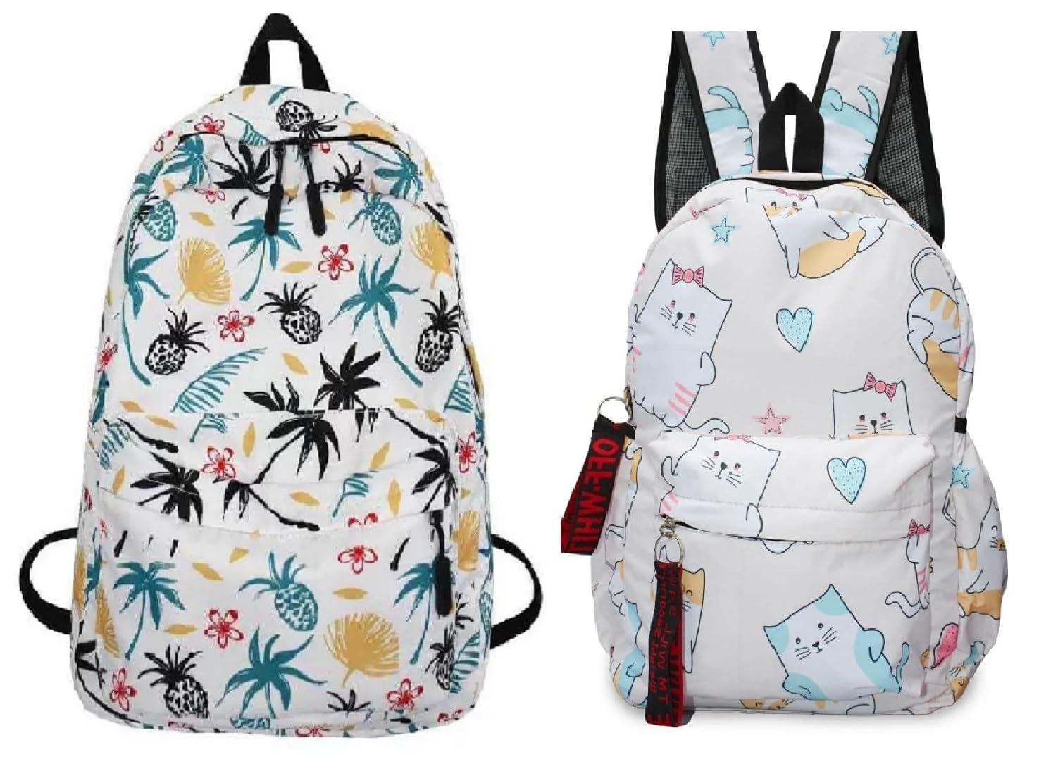 GIRLISH Lightweight Basic Backpack For High School,College Bookbag For Womens,Travel Laptop Backpacks For Teen Girls,School Bag Casual Daypack 2 bag combo (Trendy, Grass/Wcat) (B0CNKN8424) Amazon Price History, Amazon Price Tracker