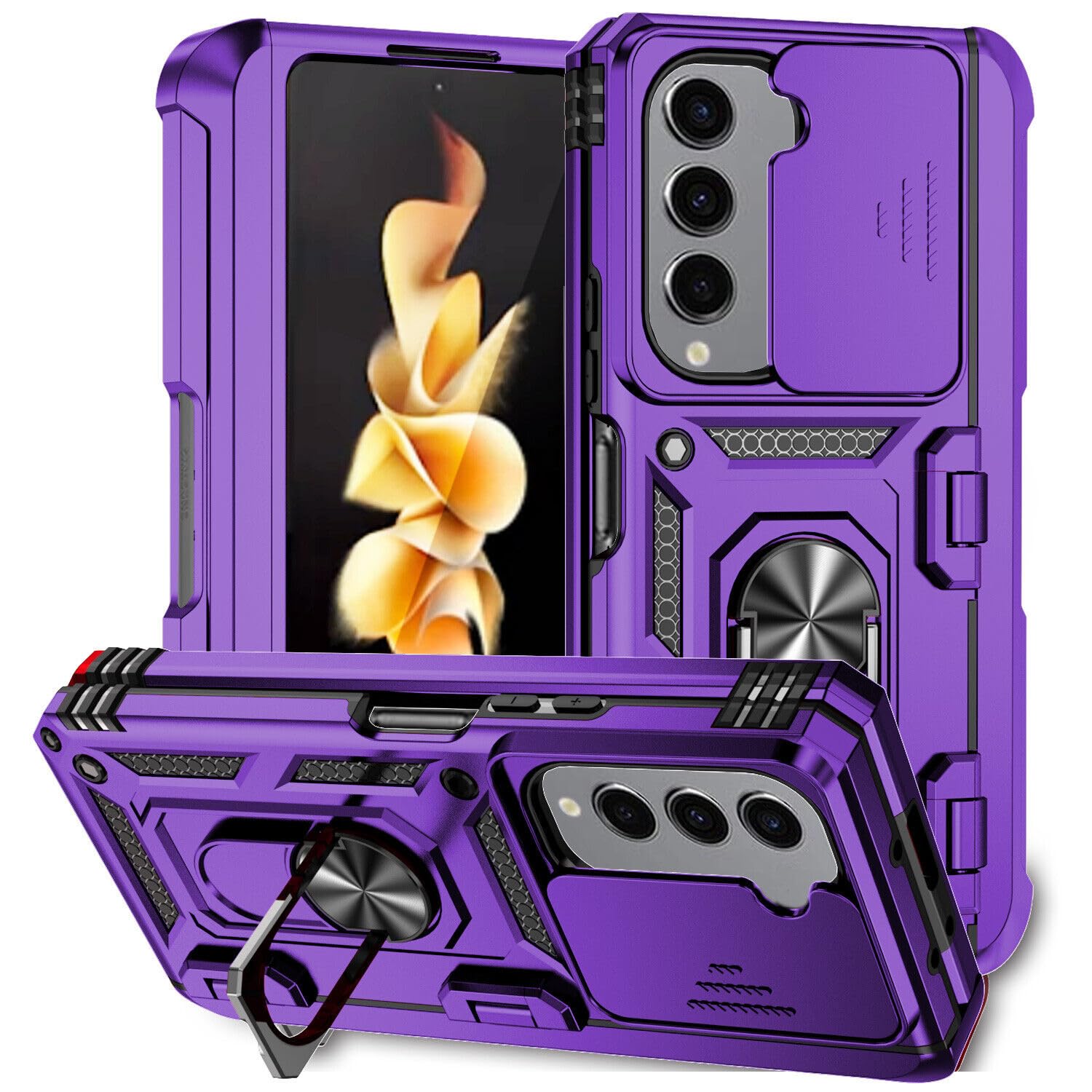 Coque silicone rigide Samsung Z Fold 7 violette anti-choc et anti-rayures - 8