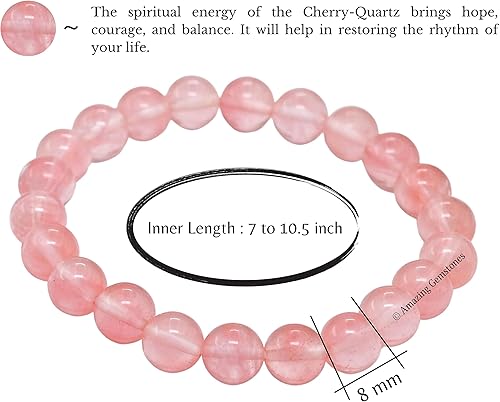 Vista 812 de Amazing Gemstone Crystal Bracelet for Women Men's Gifts - Protection Healing Crystal Bracelet - 8mm Gemstone Beaded Stretchable Bracelet Pulseras