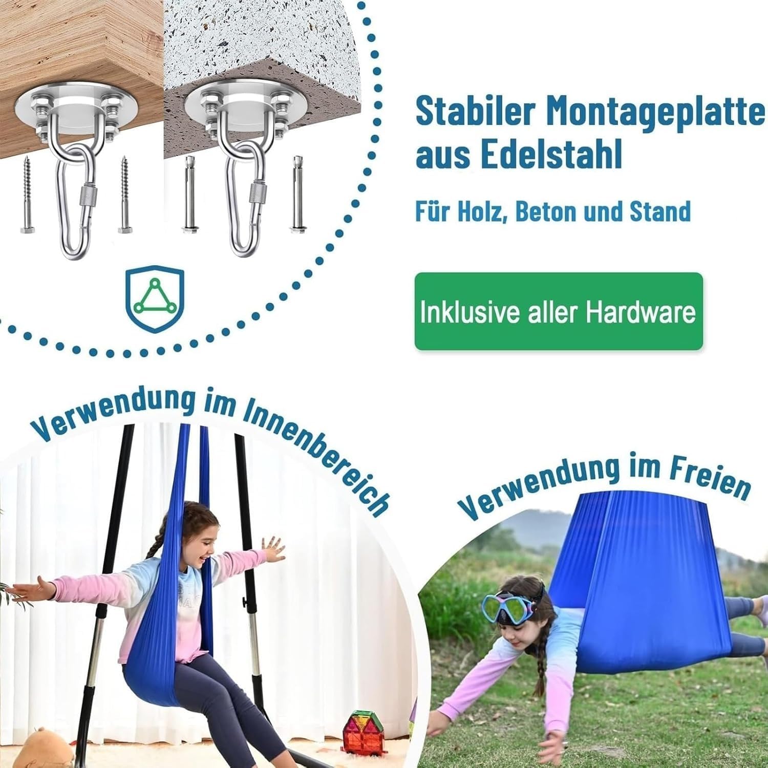 Kids Cloud Swing - Stabile Indoor Outdoor Schaukel für Unterhaltung und Camping, komplettes Zubehör-Kit enthalten, sicher und lustig für Kinder