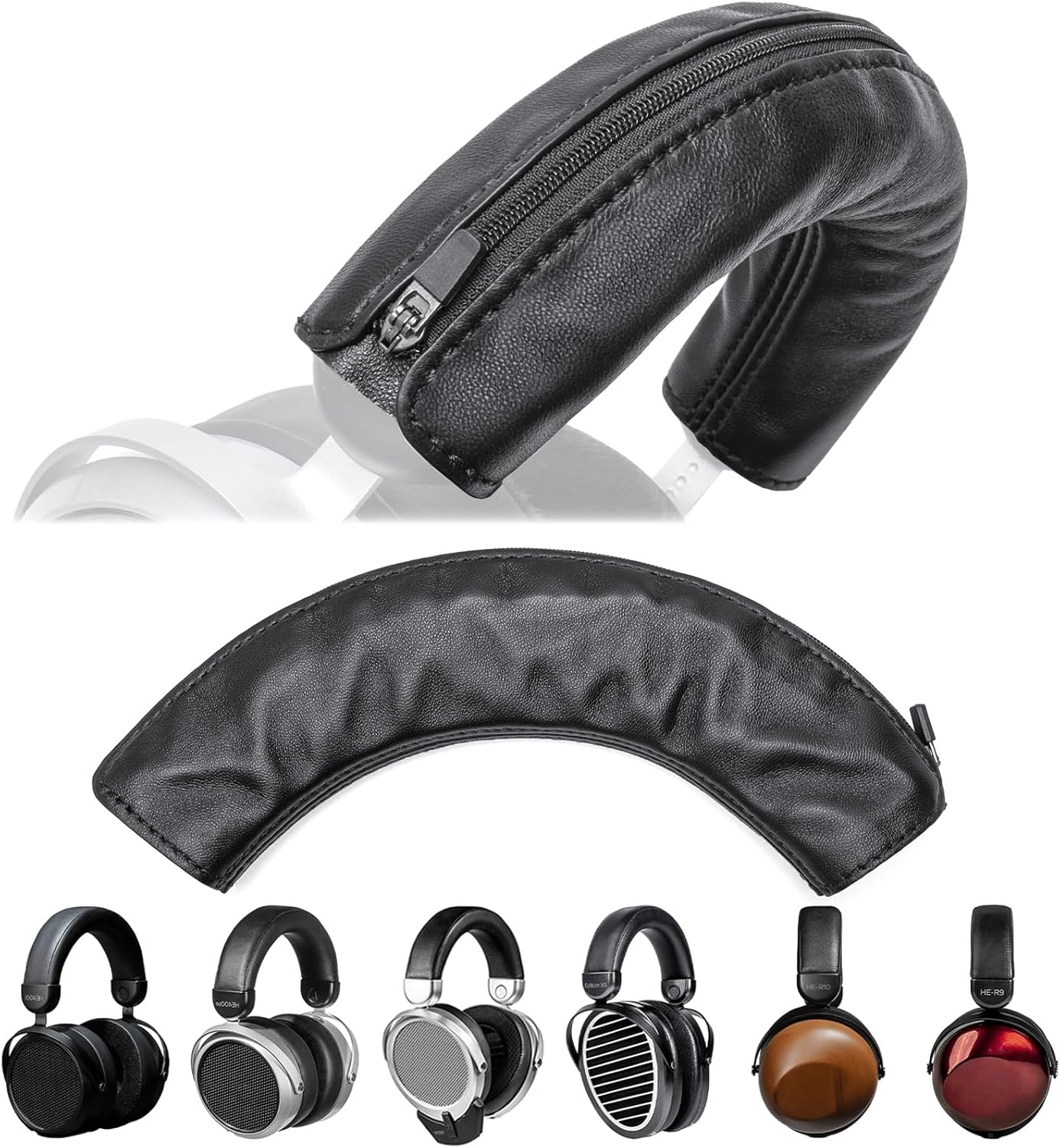 Luxury Genuine Lambskin Headband Cover Compatible with Hifiman HE400SE, HE400i 2020, Edition XS, DEVA Pro, HE-R9, HE-R10D, HE560 V4 Premium Soft Leather Cushion Pad Headphone Protector