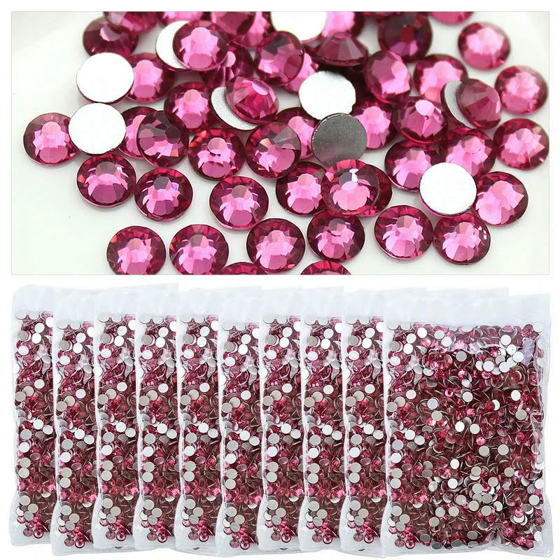 Strass sfusi per vestiti fai da te, decorazioni per unghie con strass a retro piatto, cristalli AB, glitter per arte del viso, pietra rosa, SS5 x 10 sacchetti