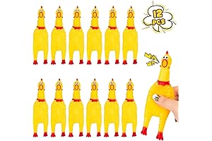 POPLAY Squeaky Rubber Chicken Dog Toy