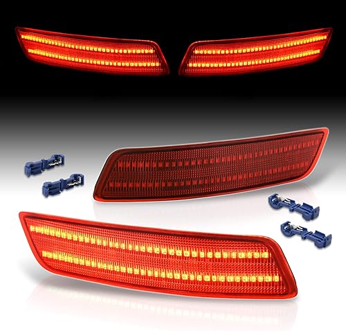 Miniatura 2 de AJP Distributors Parachoques trasero rojo LED reflector, luces de señal de freno de cola compatiblereemplazo para ES300h ES350 GS200t GS300 GS350