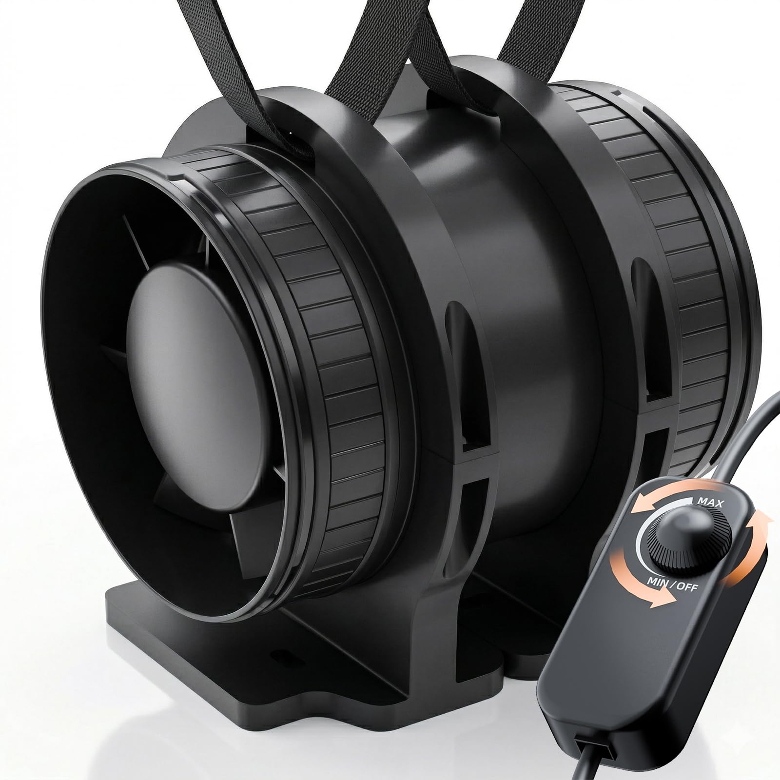 Ventilatore da Condotto da 100 mm – Ventilatore in Linea Silenzioso per Bagno, Cucina e Grow Tent TB04ED (con base)