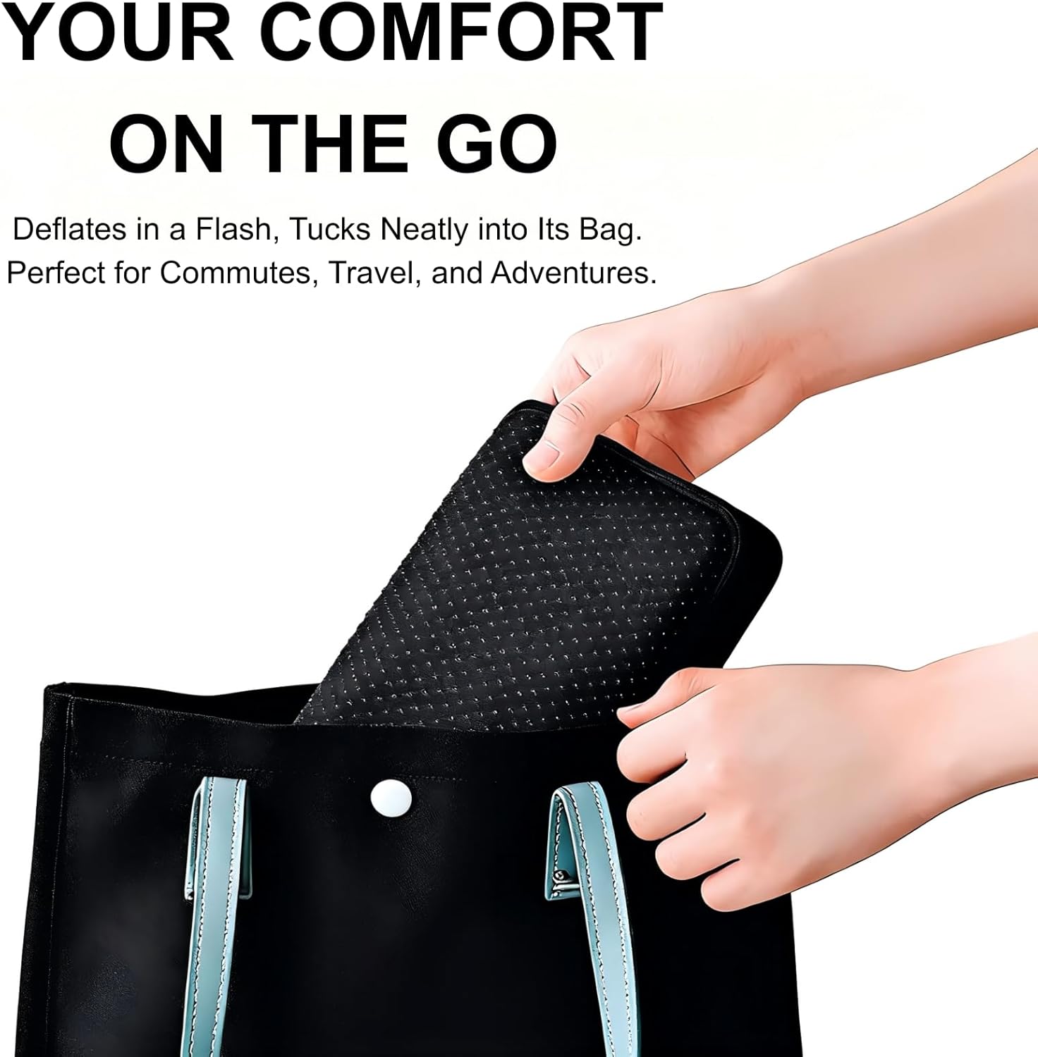 Inflatable Seat Cushion, Pressure Relief Airplane Seat Cushion for Long Flights Without Air Pump, Portable Car Seat Cushions,Office Chair Wheelchair Cushions Relief Discomfort in Coccyx&Buttock