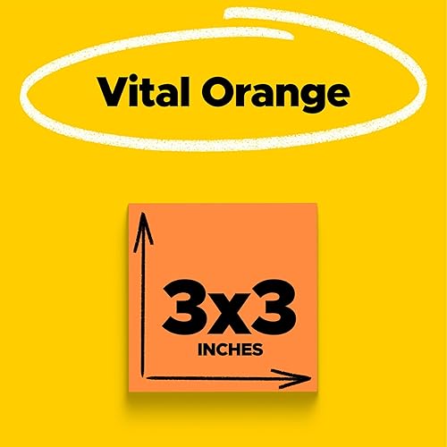 Miniatura 3 de Notas superadhesivas de Post-it, 3 x 3 pulgadas, Anaranjado Neón