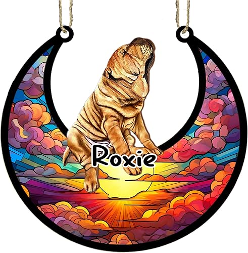 Vista 177 de LOVELYPOD Adorno de Navidad personalizado de perro pastor alemán, atrapasoles conmemorativo, adorno de Navidad de pastor alemán con nombre, pérdida