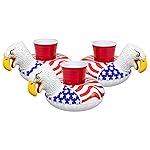 GoFloats Inflatable Pool and Hot Tub Drink Holders (3 Pack) (Choose - Unicorn, Flamingo, Palm Tree and More)