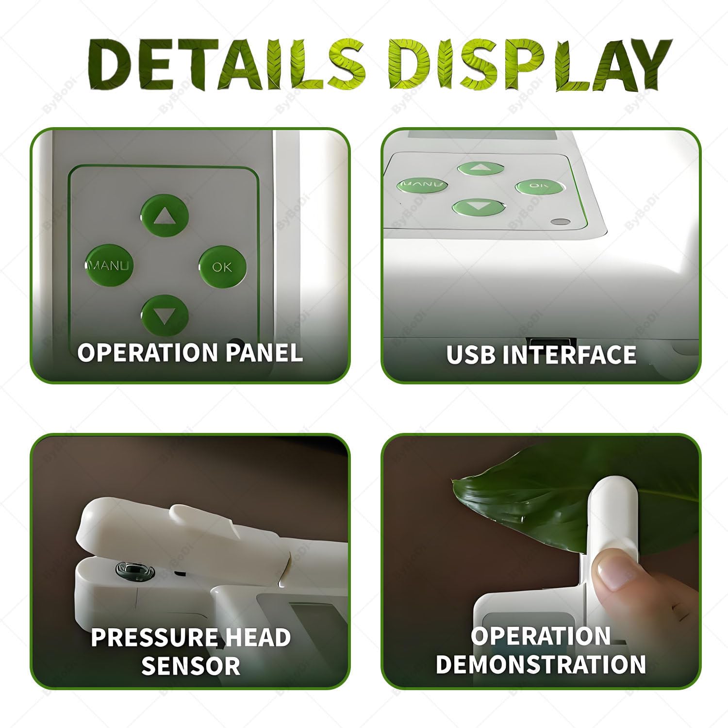 Medidor portátil de clorofila con SPAD y análisis de nitrógeno: A | comprobador portátil de clorofila, nitrógeno, temperatura y humedad, 2000 mAh, exportación de datos USB, para agricultores