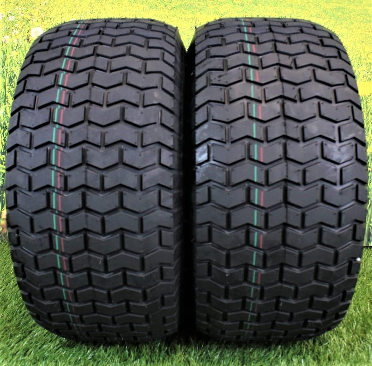 Antego Tire & Wheel - Set of Two 22x9.50-12 Tire & Wheel Assemblies | Compatible with Various John Deere Models | JD Yellow | Tubeless | 4 Ply # GY20663