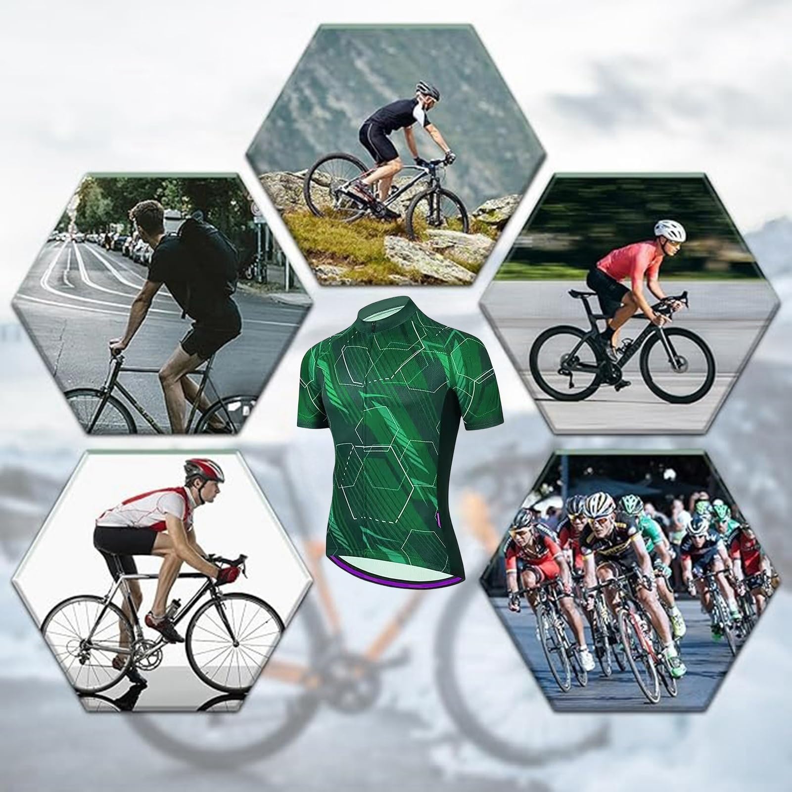 Zestaw męskich letnich spodenek rowerowych z krótkim rękawem i żelowymi spodenkami na szelkach, szorty letnie, oddychające, 9D Gel Padded Bib Short
