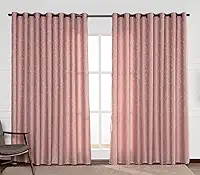 Cortina Atena 2,70m Largura x 2,30m Jacquard Grosso Semi Blackout/Blecaute Ilhós - Rose