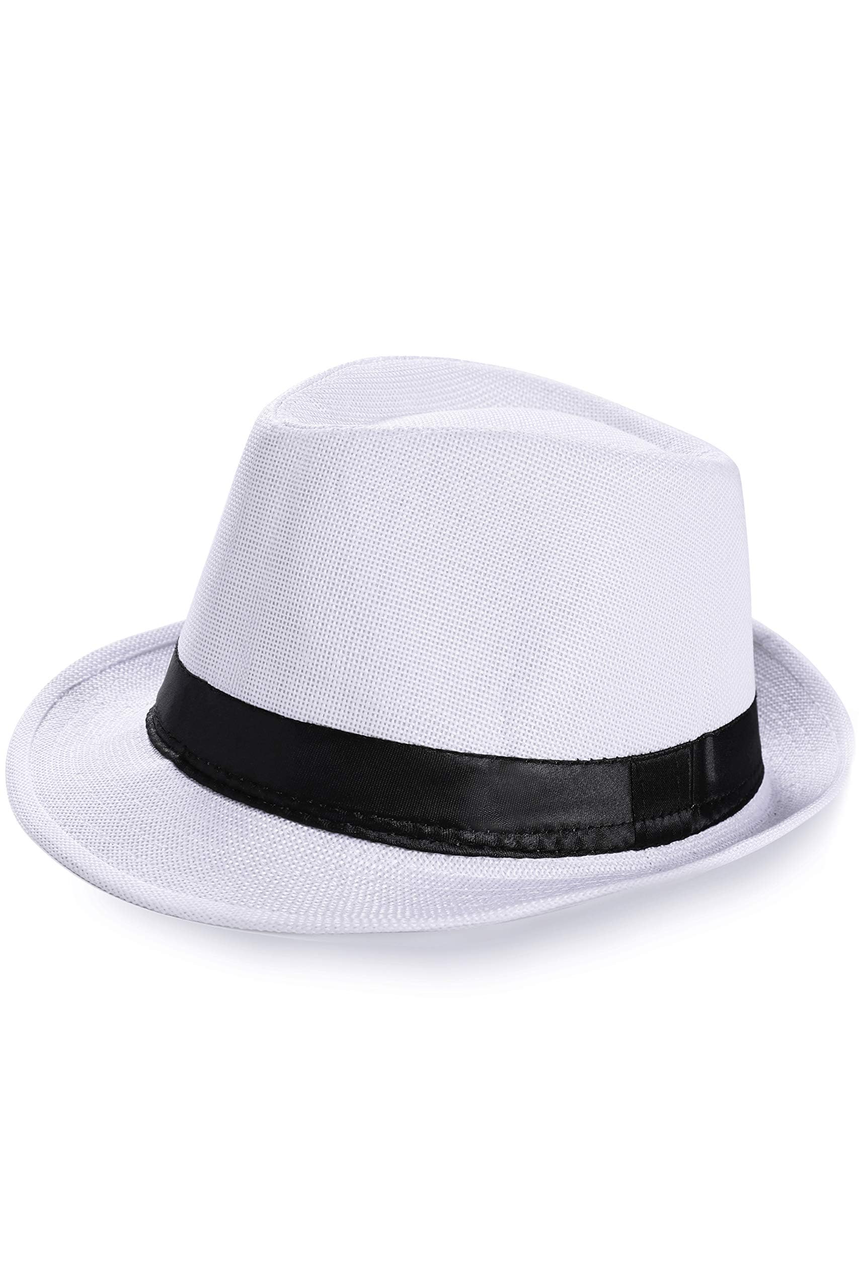 Coucoland Sombrero Panama Mafia Gangster para hombre, Fedora Trilby Bogart de los años 20, accesorio para disfraz de Gatsby